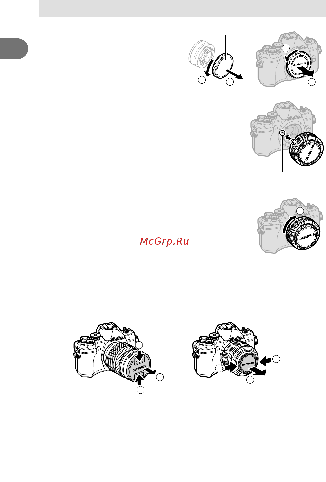 Olympus E-M10 Mark III Pancake Zoom Kit (V207072BE000) [16/166] Установка объектива на фотоаппарат
