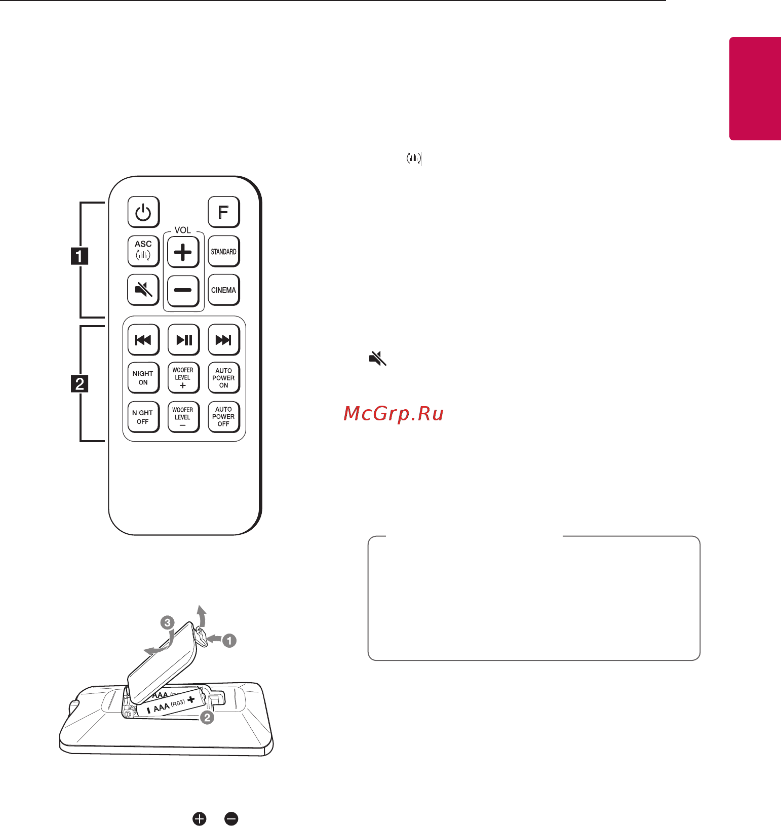 LG SH4D [7/30] Пульт дистанционного управления