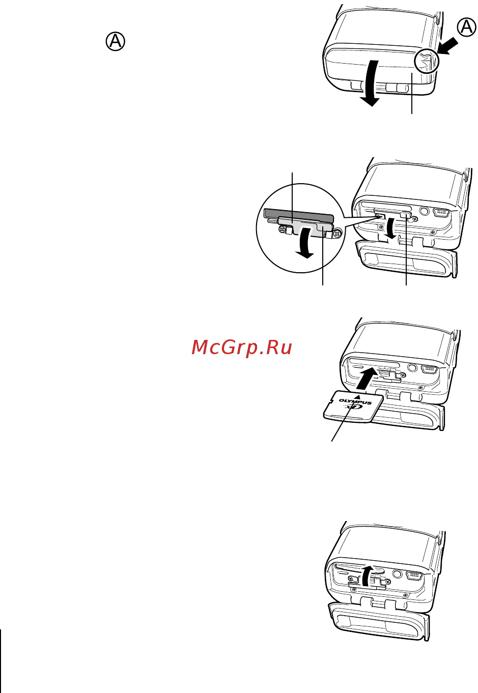 Olympus Mju-400 [12/52] Установка карты памяти