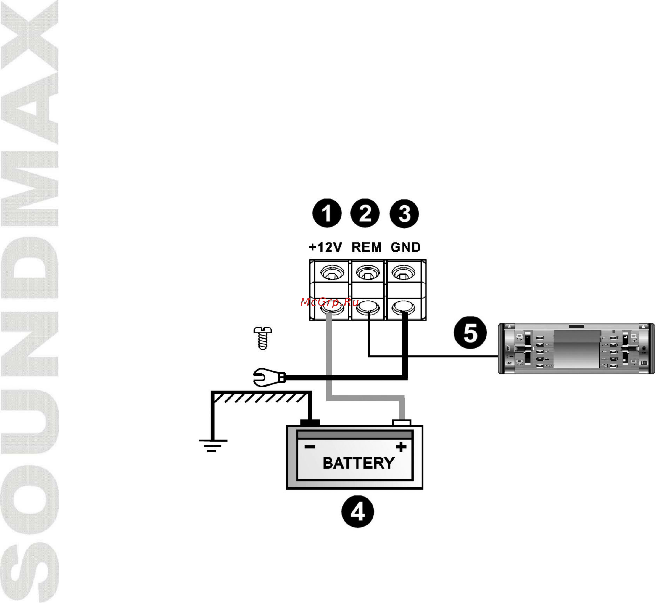 Soundmax SM-SA6042 (черный) [8/28] Power supply remote turn on connection