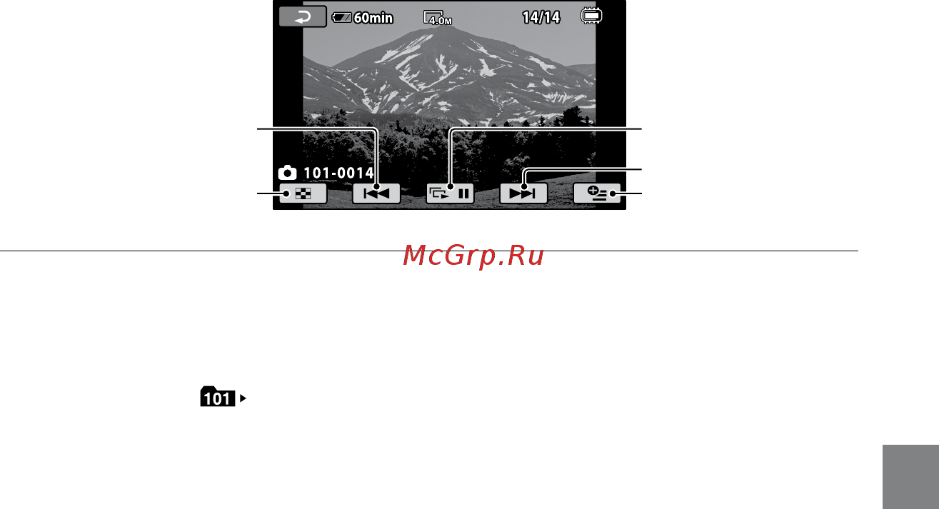 Sony HDR-CX100E Black [83/128] Відеокамера відобразить вибраний фотознімок