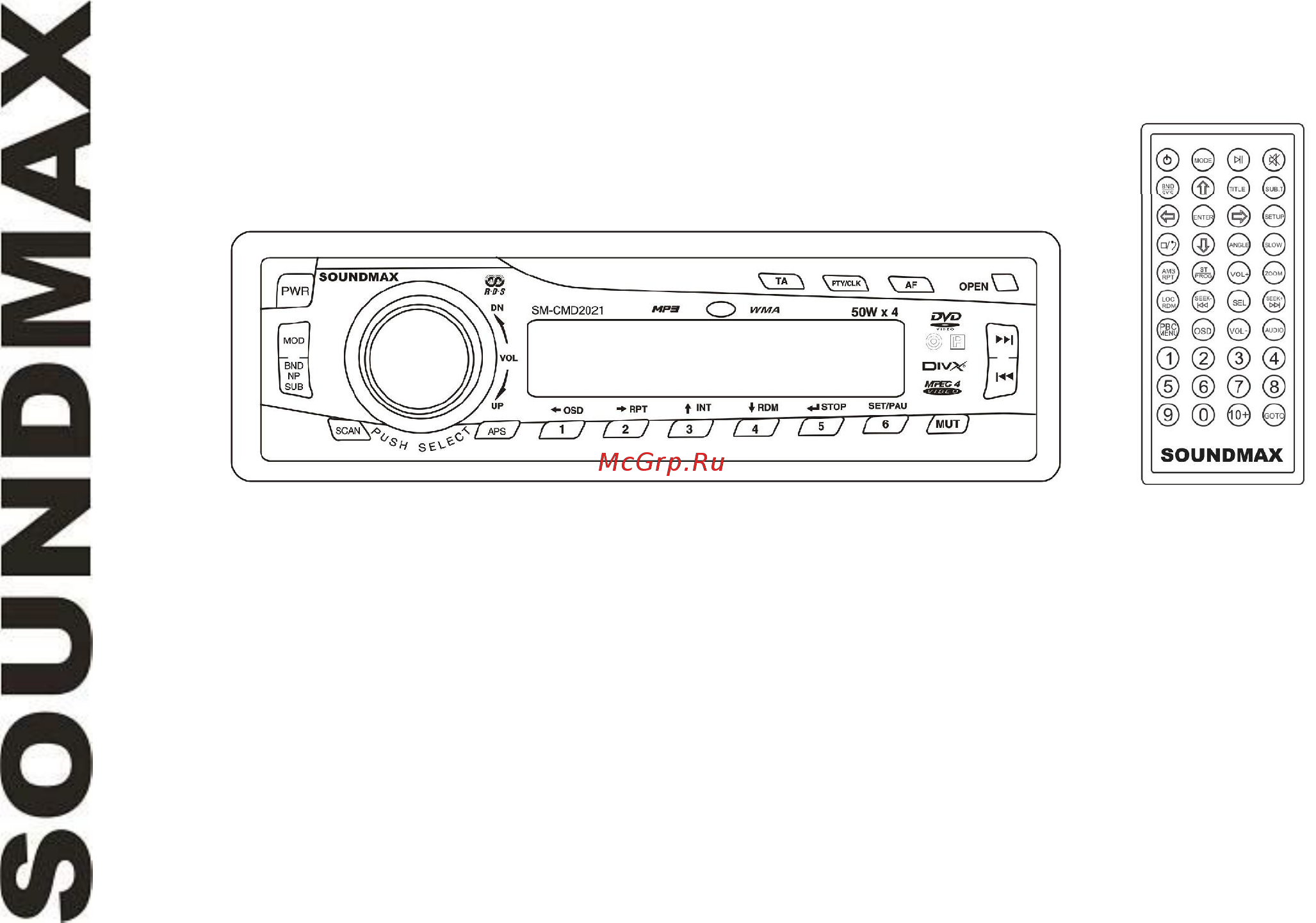 Soundmax SM-CMD2021 Black/Green Инструкция по эксплуатации онлайн
