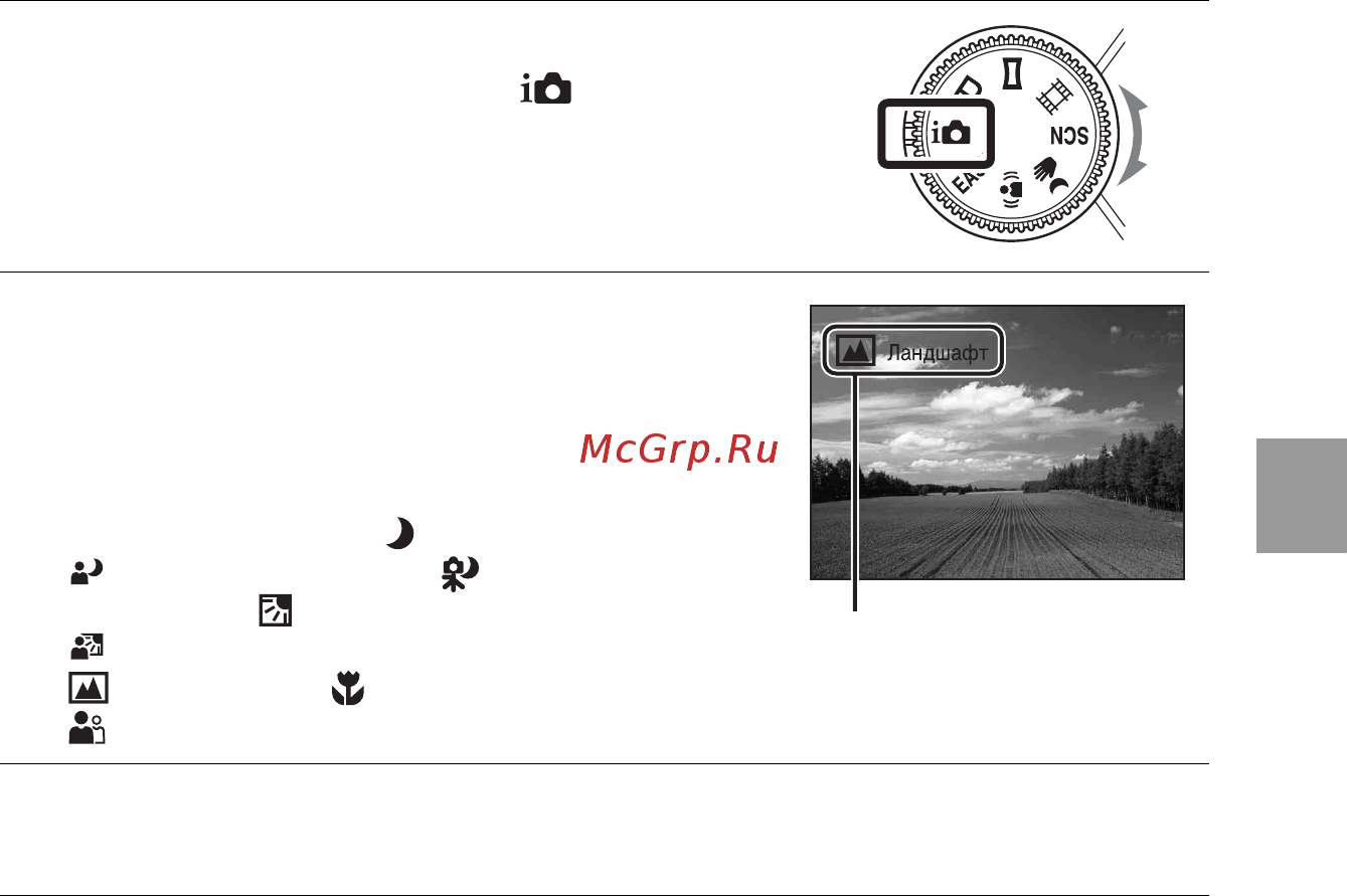 Sony DSC-WX1 Black [21/128] Автоматическое определение условий съемки распознавание сцен