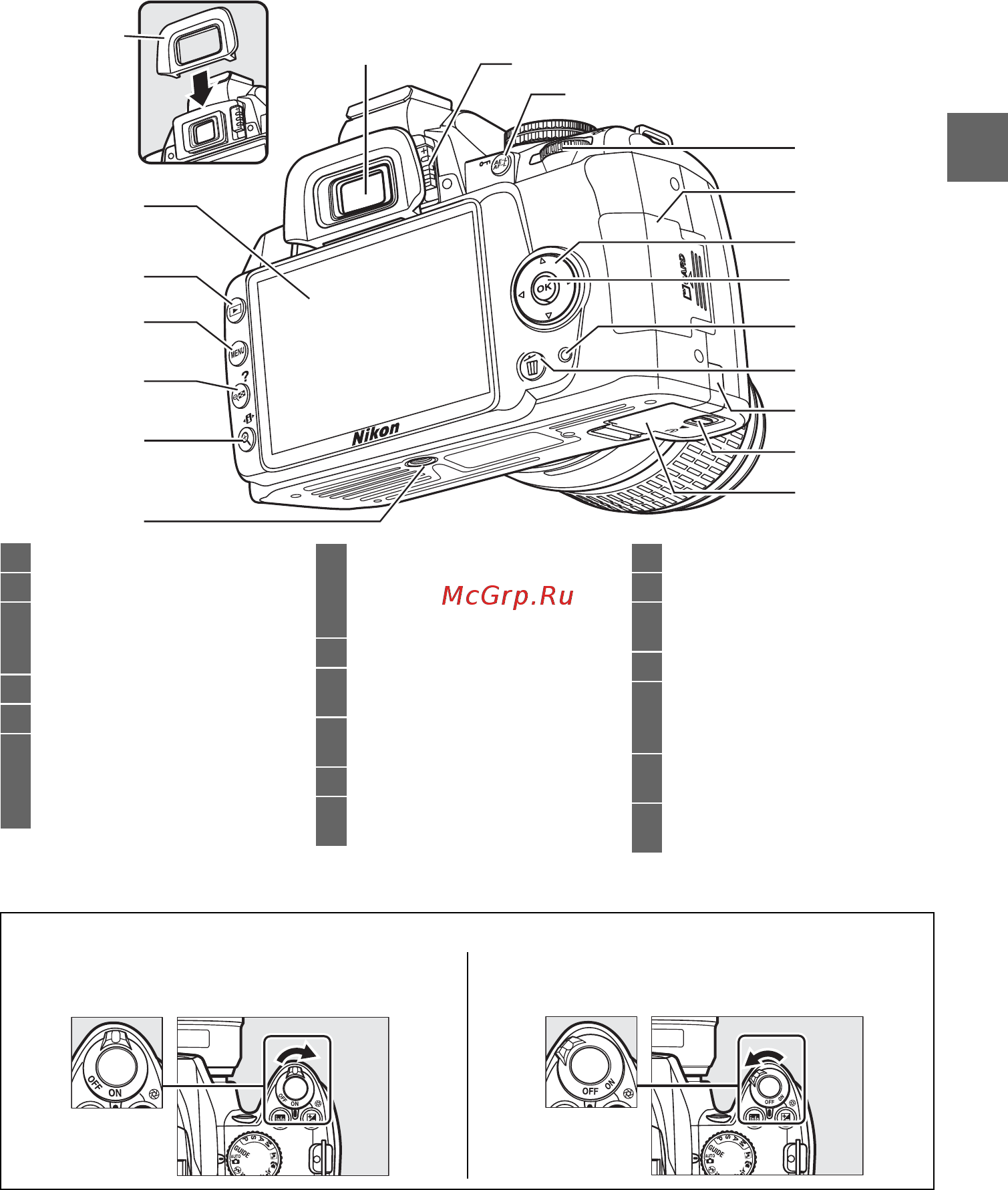 Nikon D3000 DX 18-55 VR Инструкция по эксплуатации онлайн [9/68] 230990