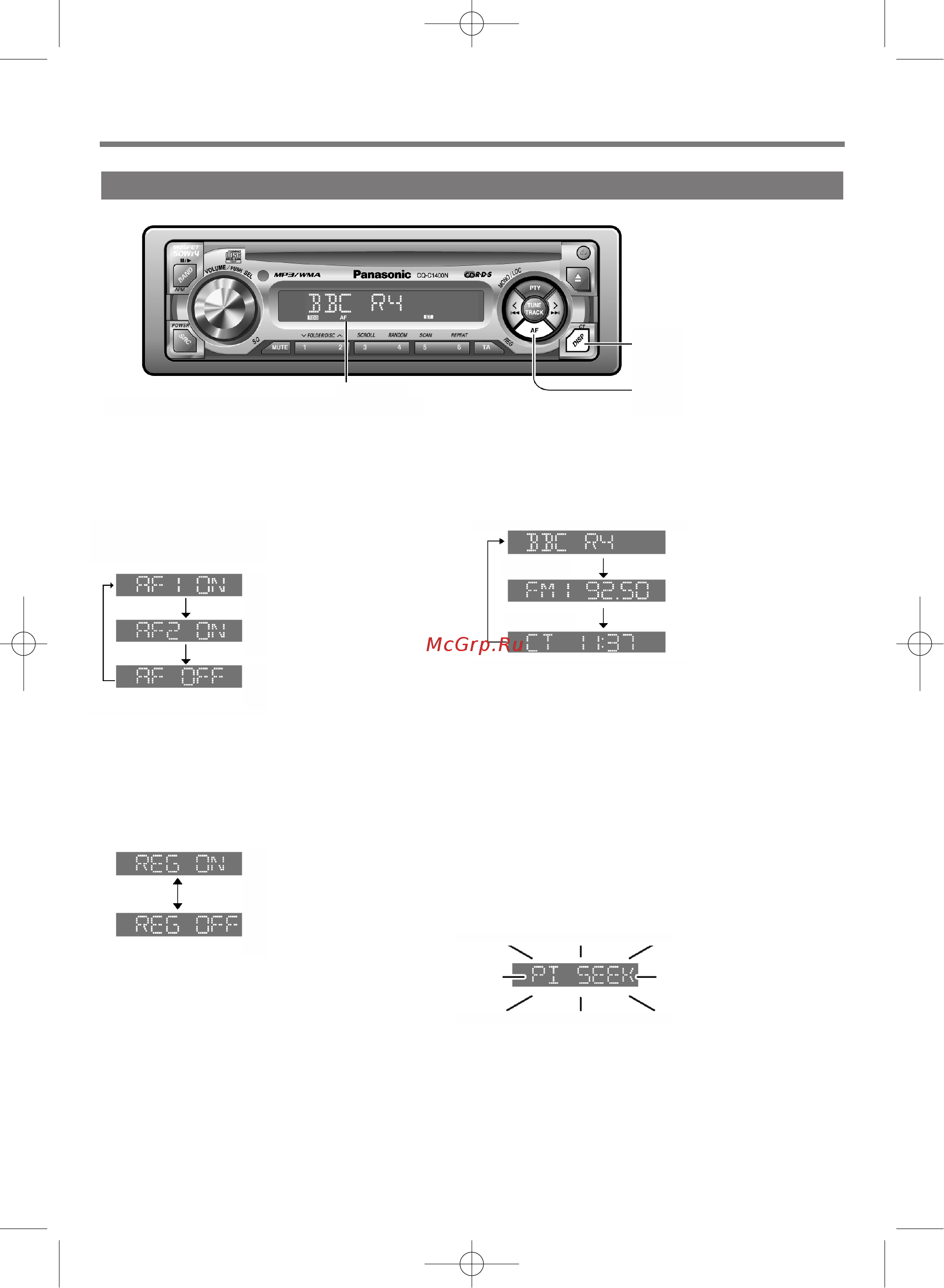 Panasonic CQ-C1300 GN [11/36] Альтернативная частота af