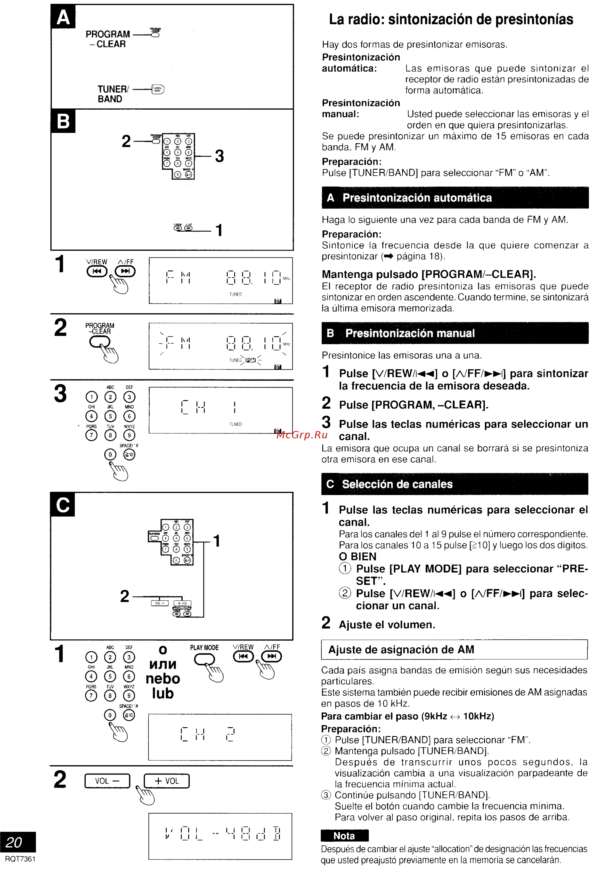 Panasonic SC-PM9 E-S [14/41] La radio sintonización de presintonías
