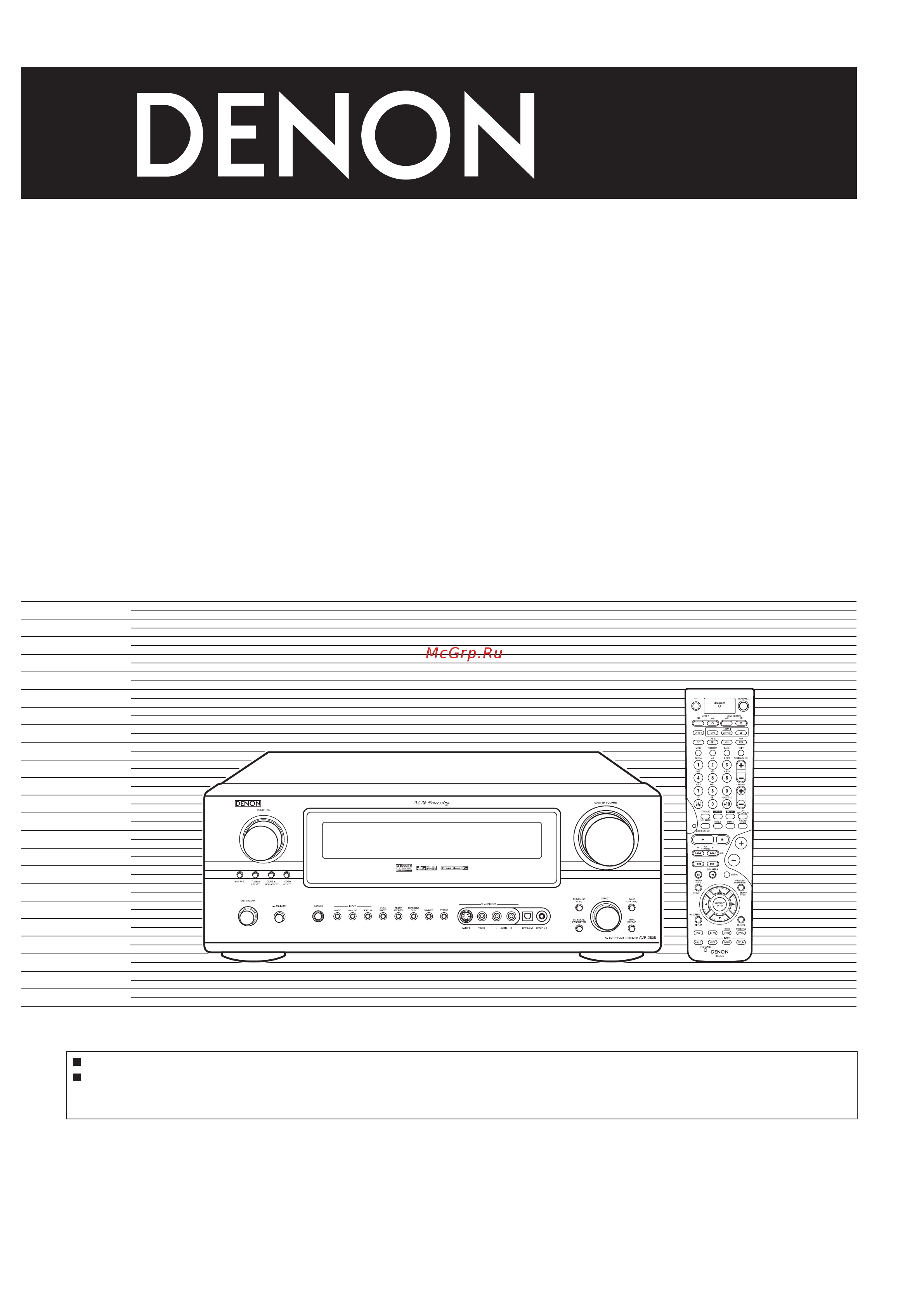 Denon AVR-2805 S Инструкция по эксплуатации онлайн