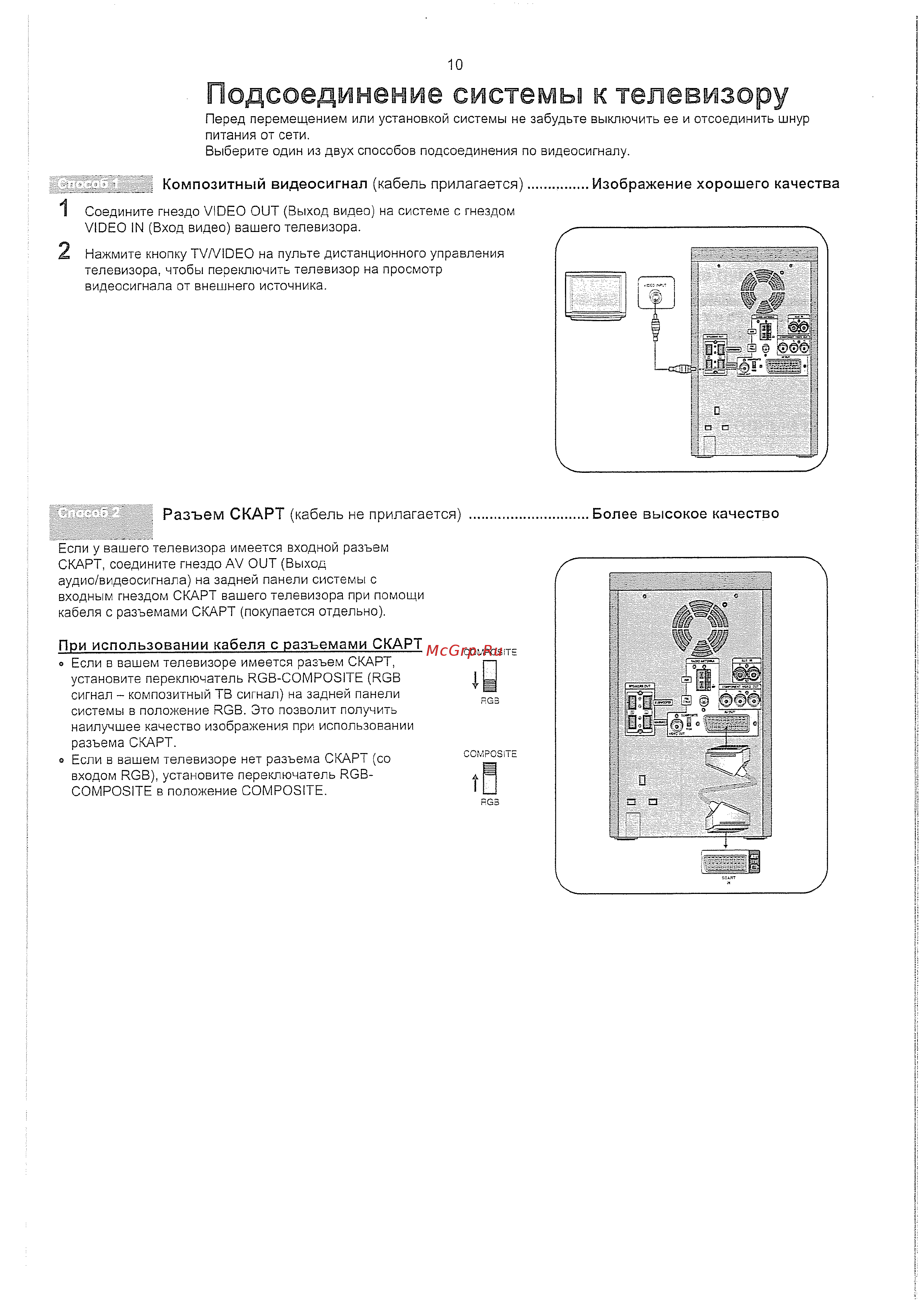 Samsung MM-KC9 (караоке) [11/80] Подсоединение системы к телевизору