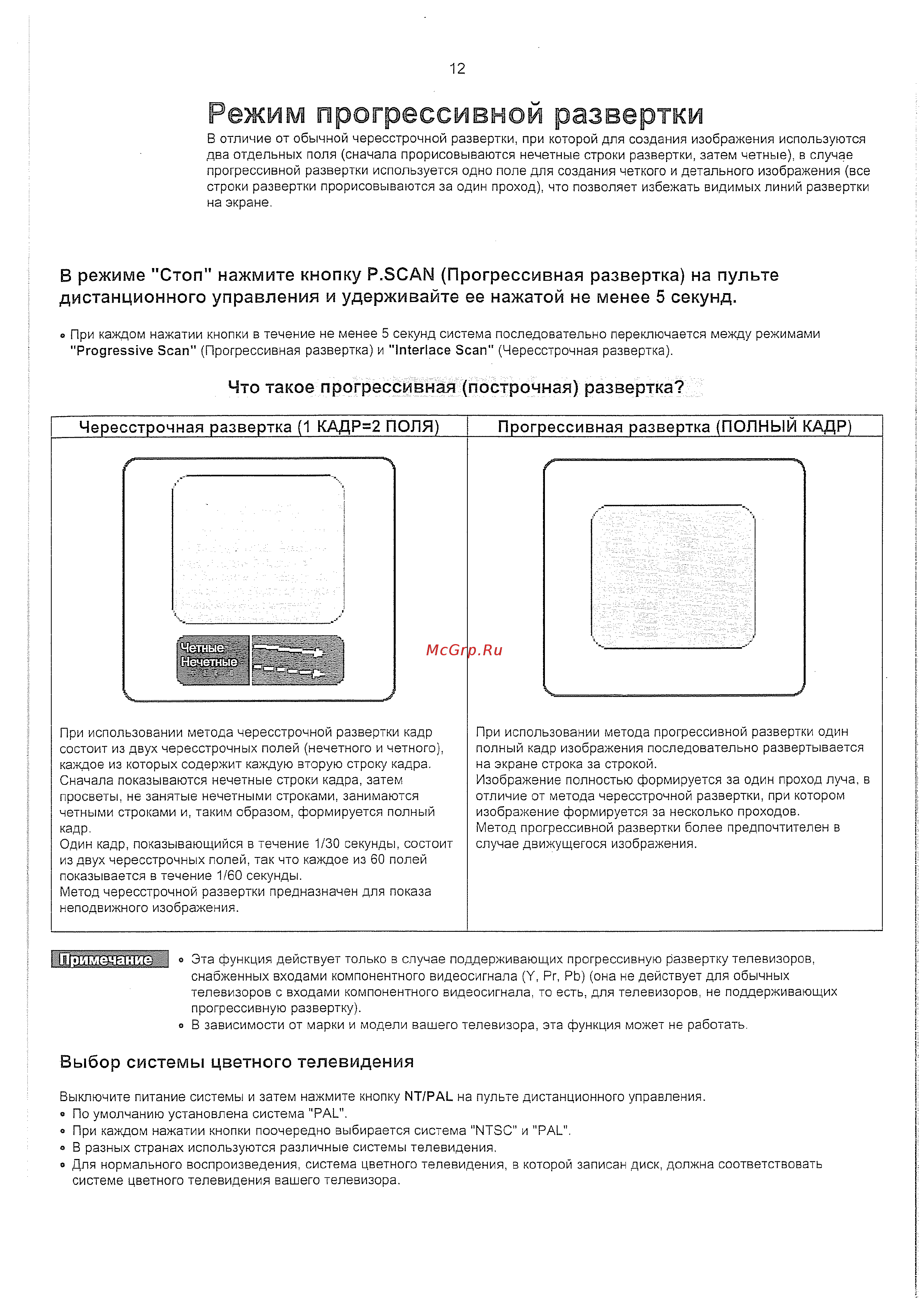 Samsung MM-KC9 (караоке) [13/80] Режим прогрессивной развертки