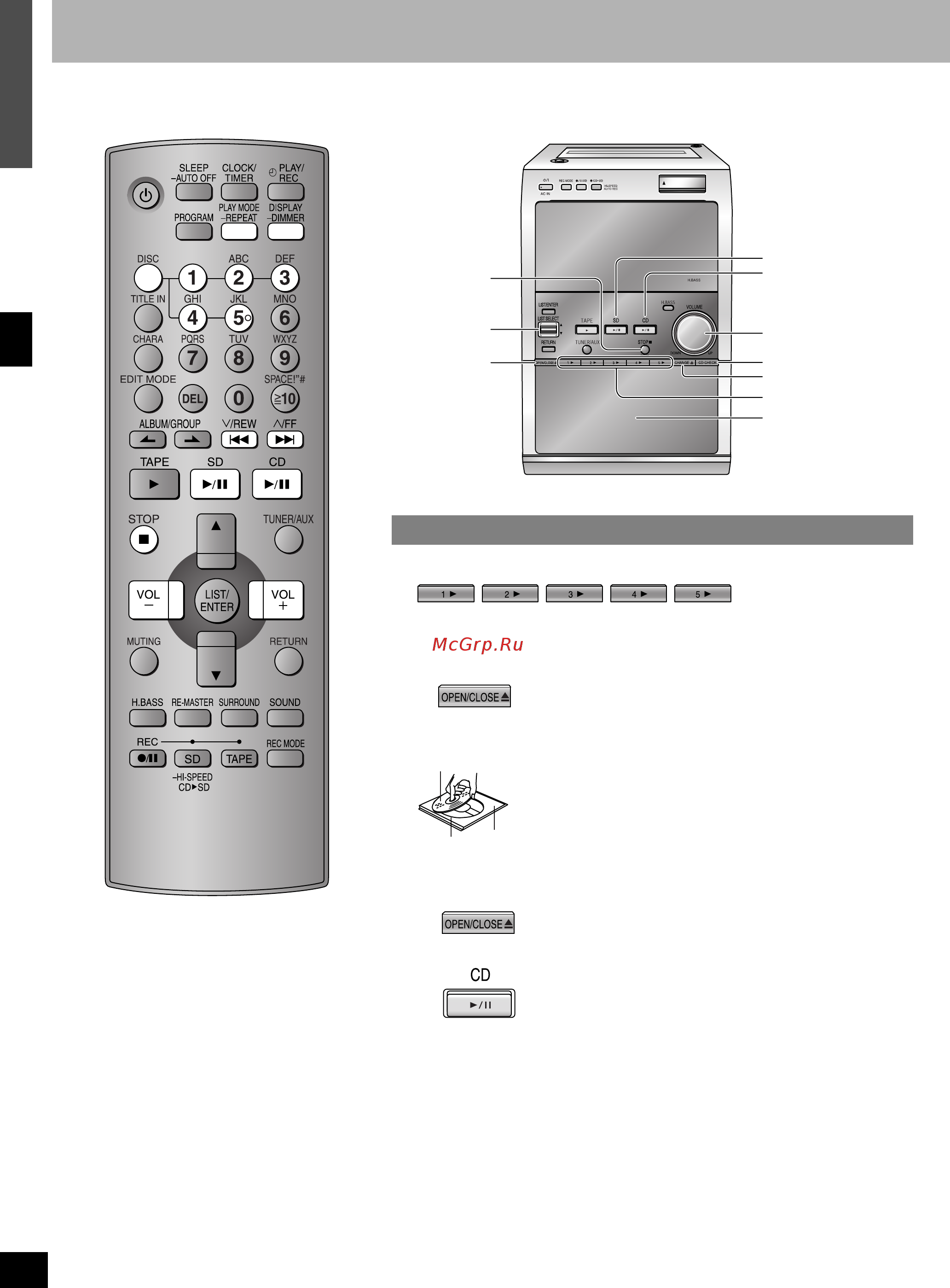 Panasonic SC-PM71 SDE-S [12/39] Основные операции воспроизведения