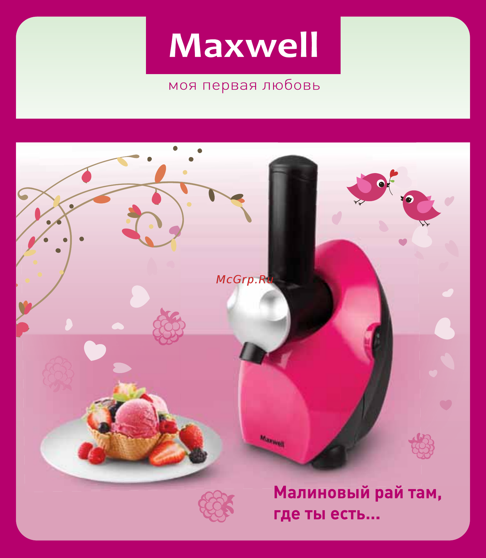 Maxwell Сорбетница MW-1443 PK [9/36] Сорбетница вкусные и полезные лакомства за 5 минут