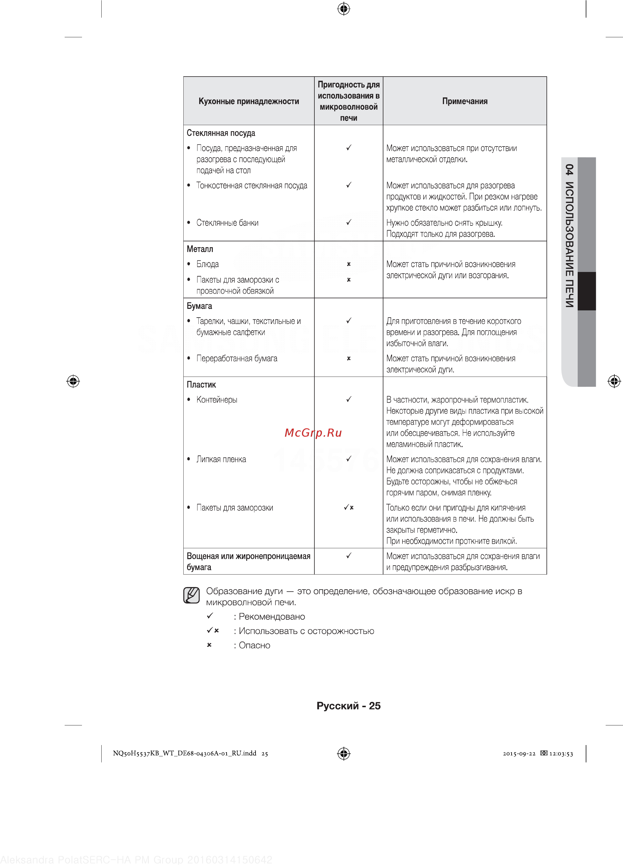 Samsung NQ50H5537KB [25/60] Использование печи