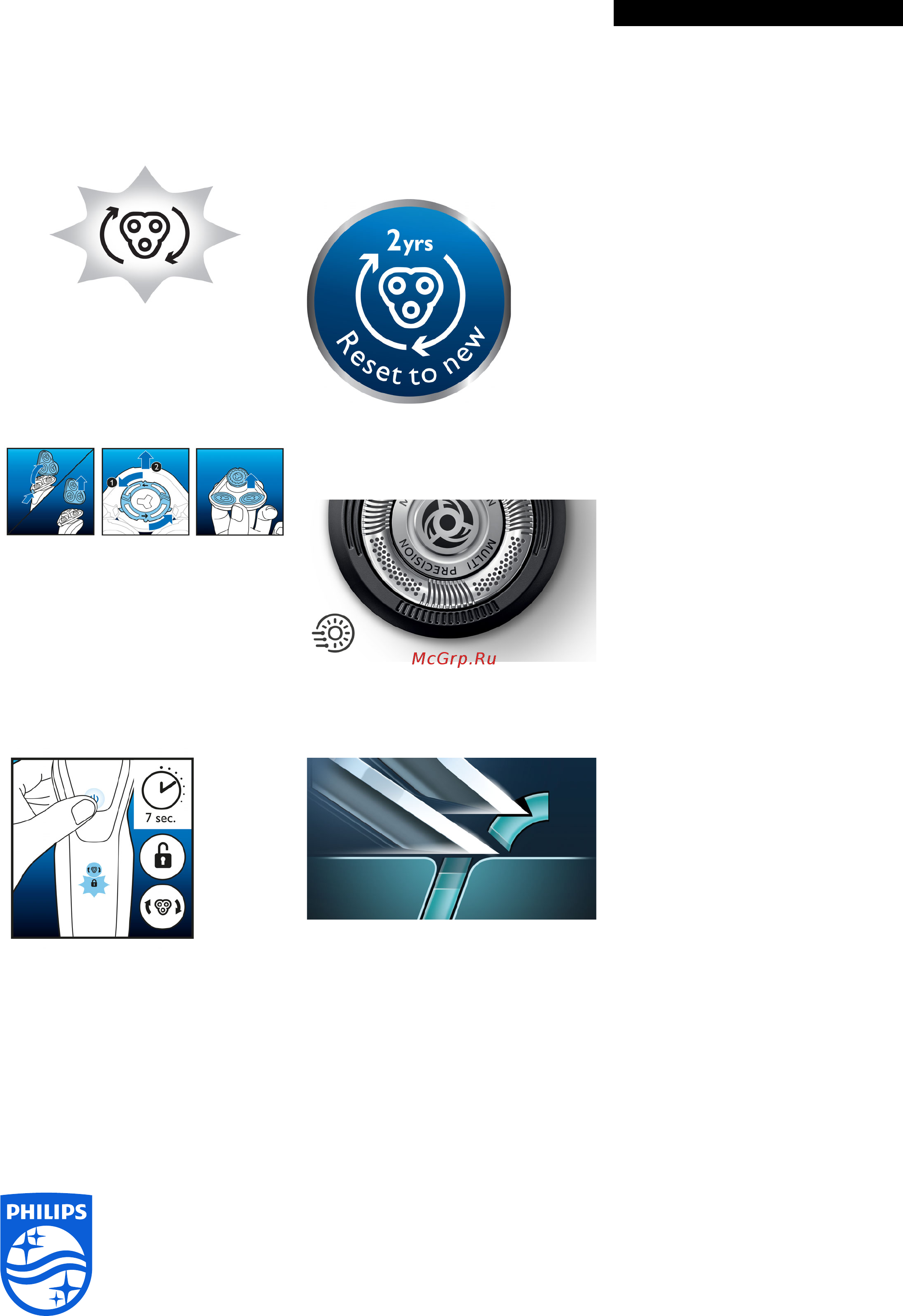 Philips SH50/50 для Shaver series 5000, 3 шт [2/2] Очистка