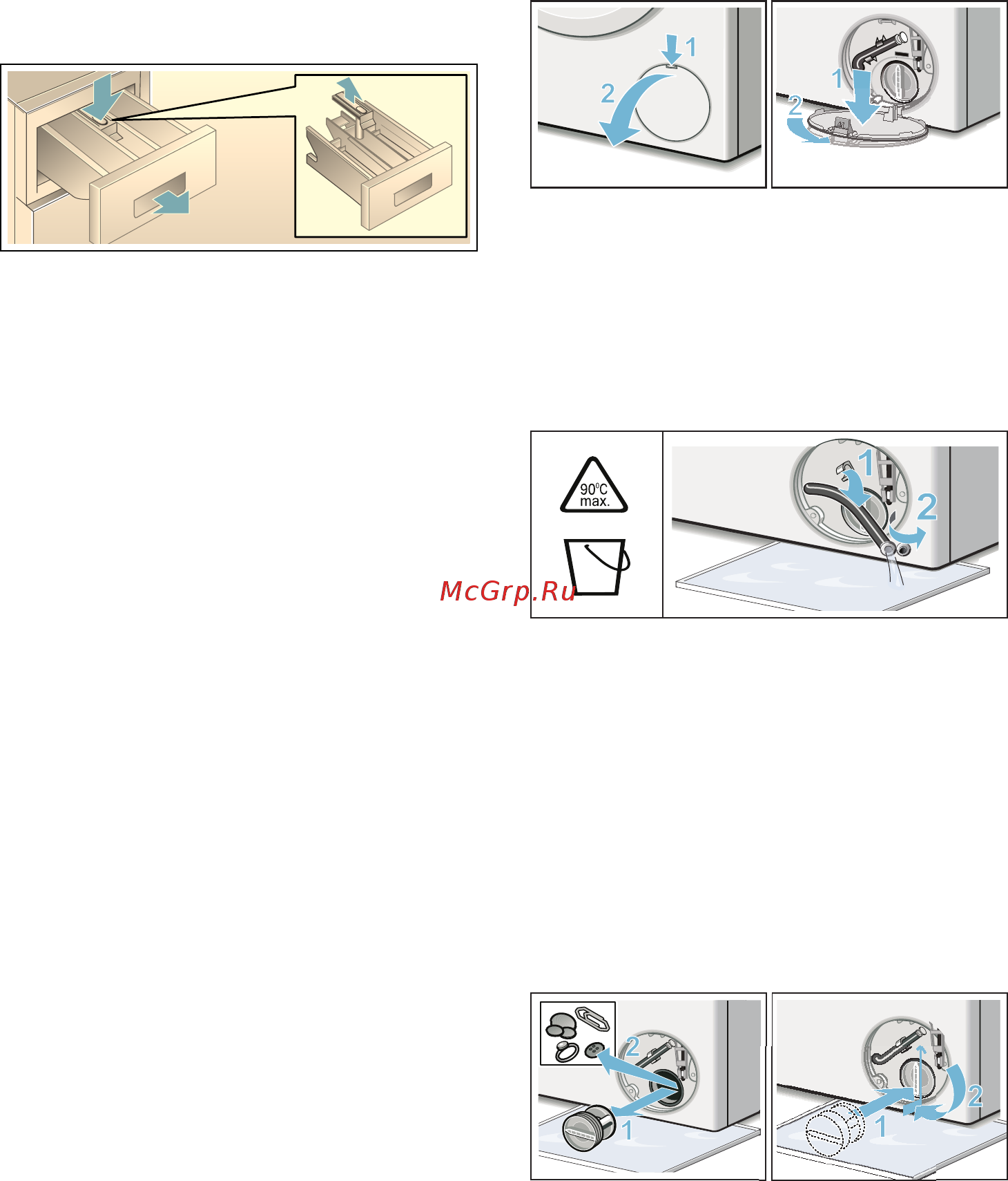 Bosch WLN2426MOE [31/40] Насос для стирального раствора засорен