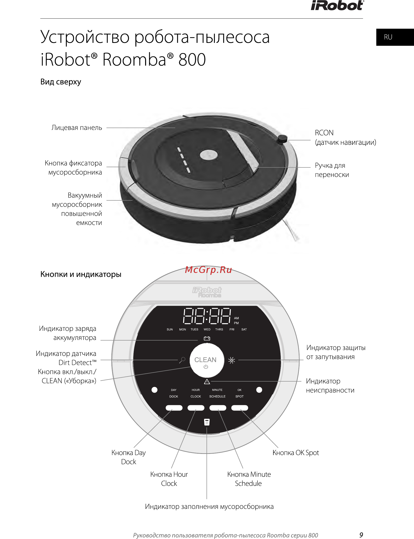 Irobot Roomba 865 Инструкция по эксплуатации онлайн [9/31] 234200