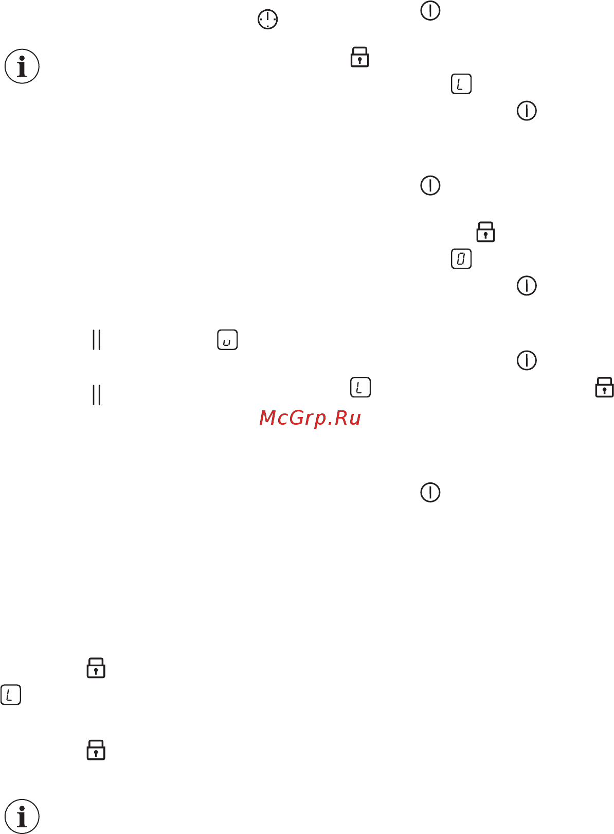 Electrolux IPE644RBC [12/24] Stop go