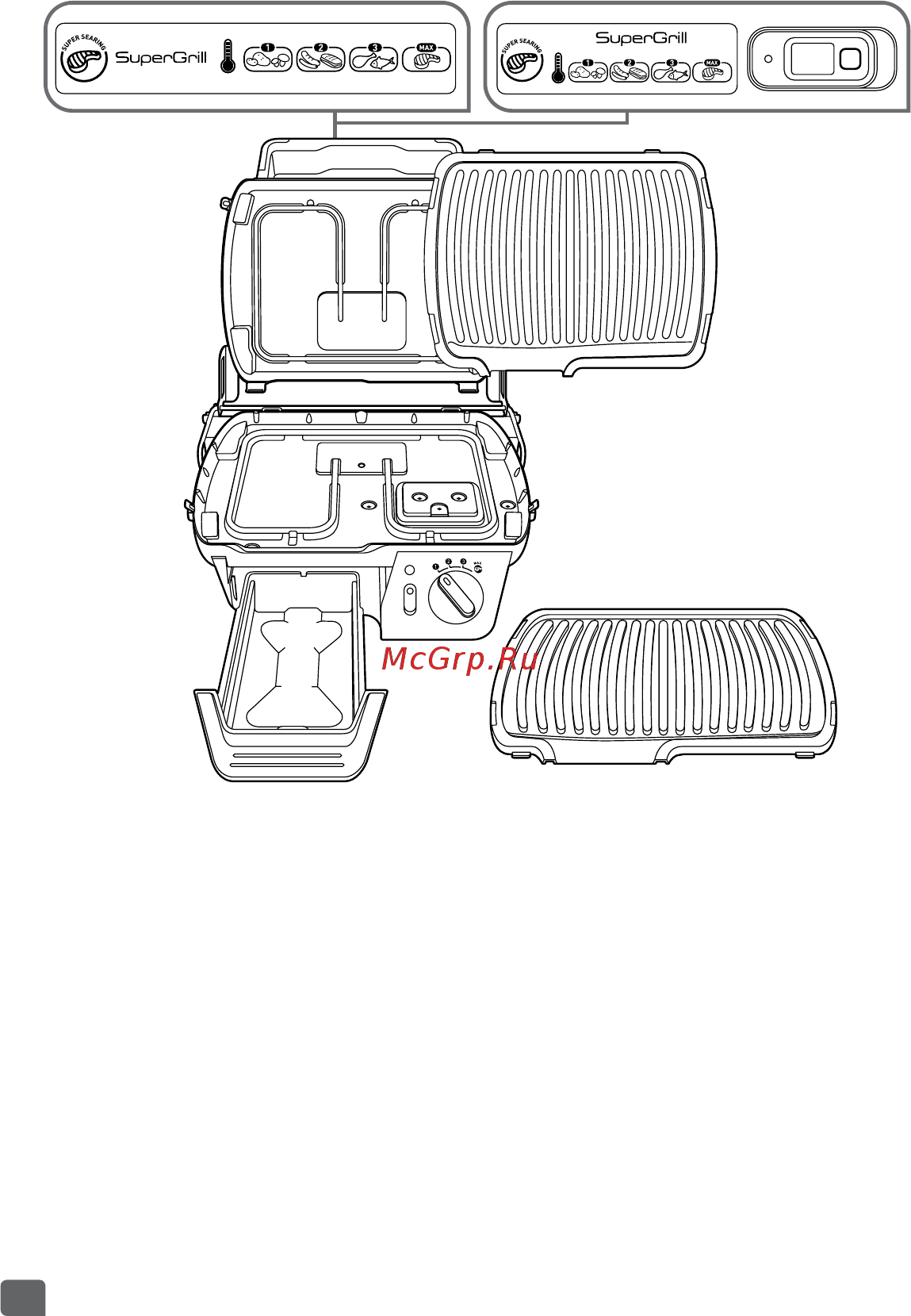 Tefal Supergrill 2в1 GC450B32 [2/12] لدم بسح رب