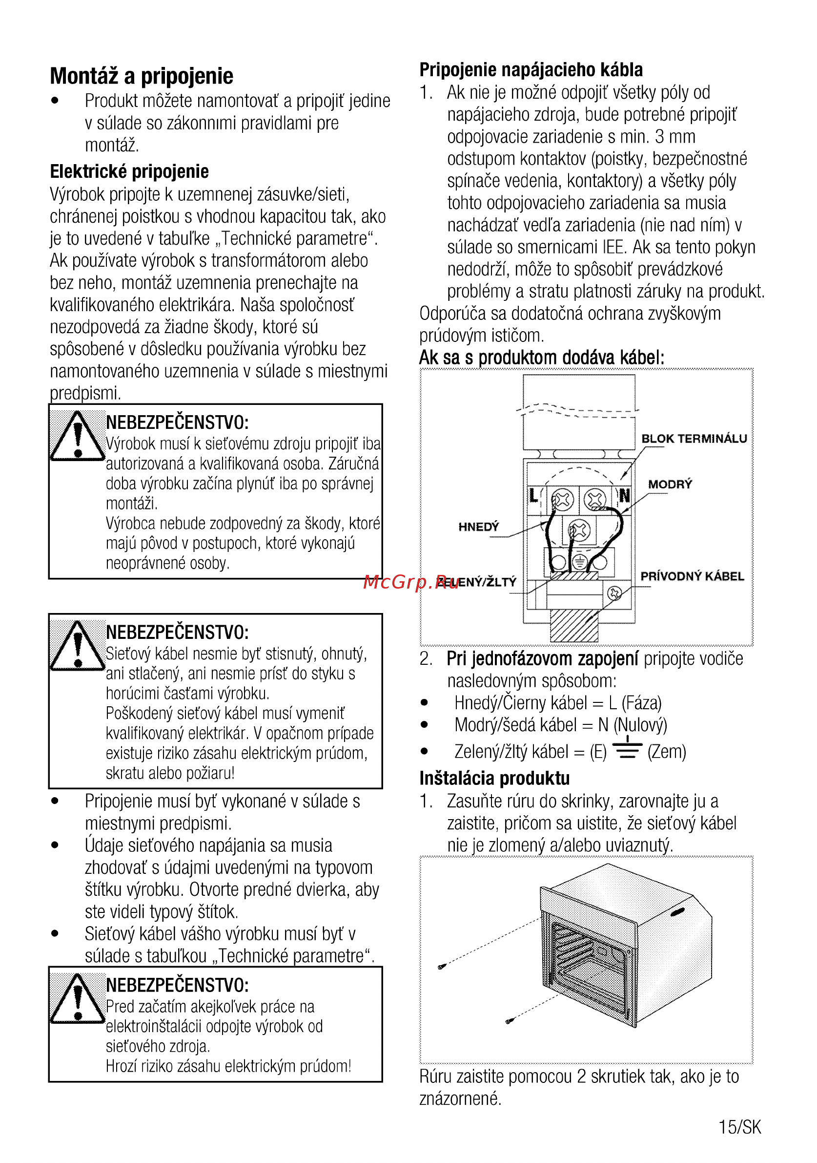 Beko OIM 27201 C [15/92] Montáz a pripojenie