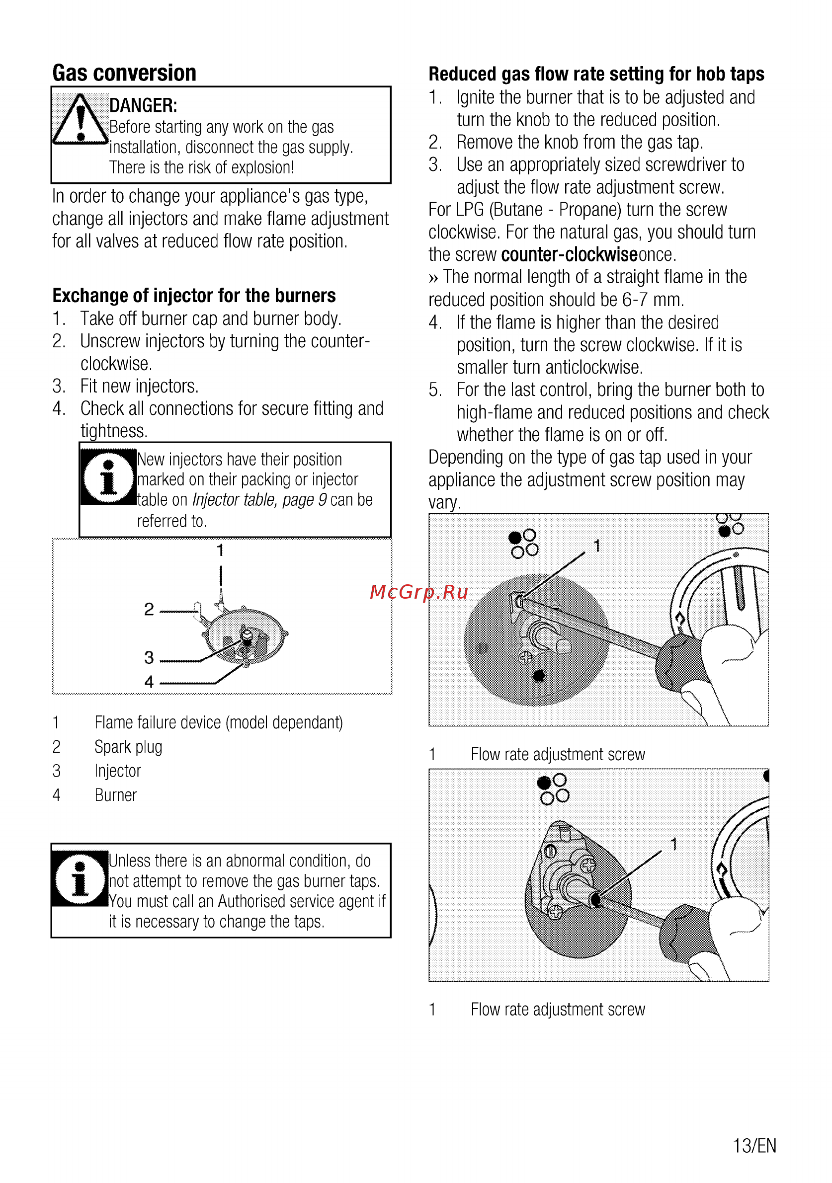 Beko HIZG 64125 CR [13/44] Gas conversion