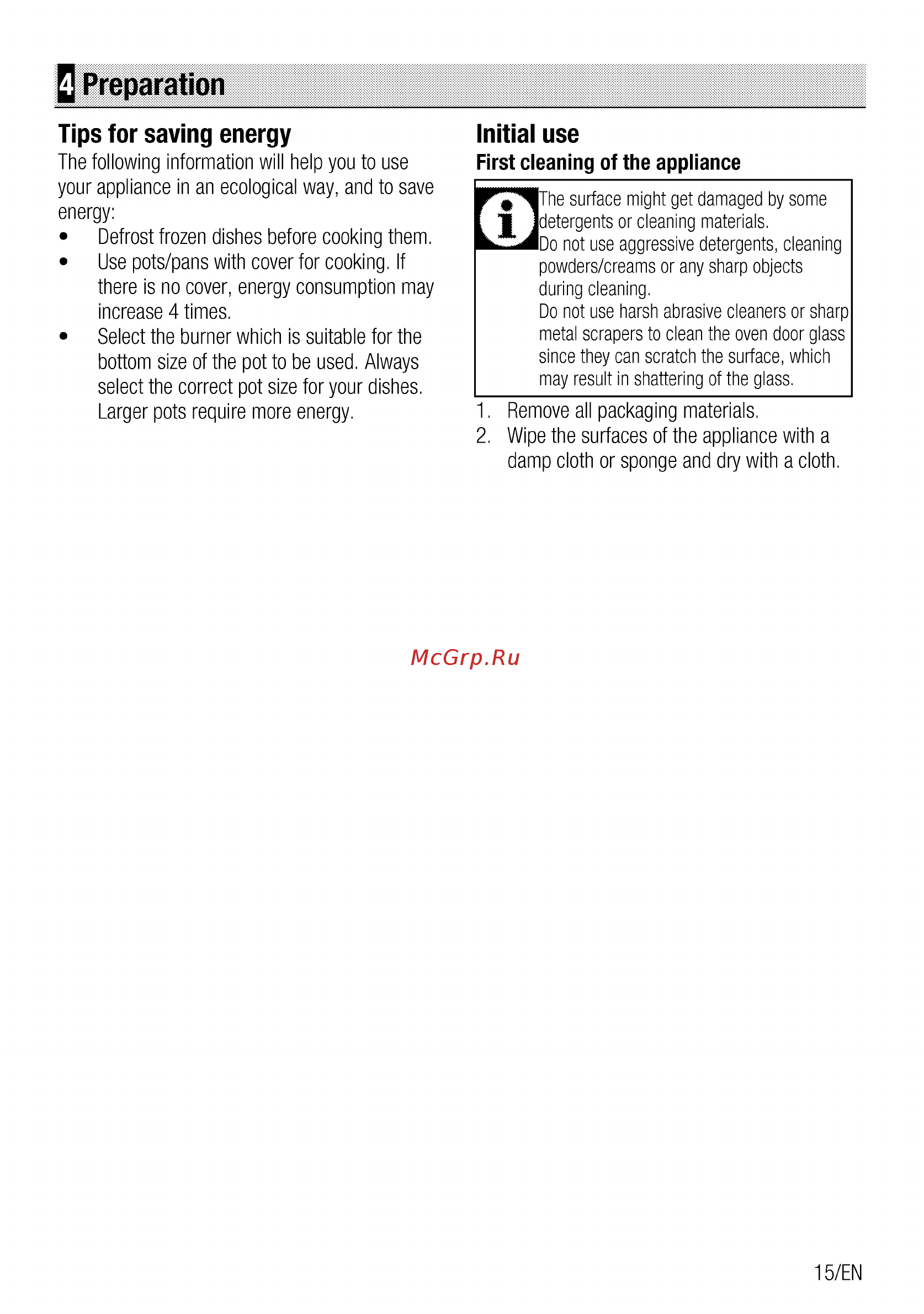 Beko HIZG 64125 AR [15/44] Q preparation
