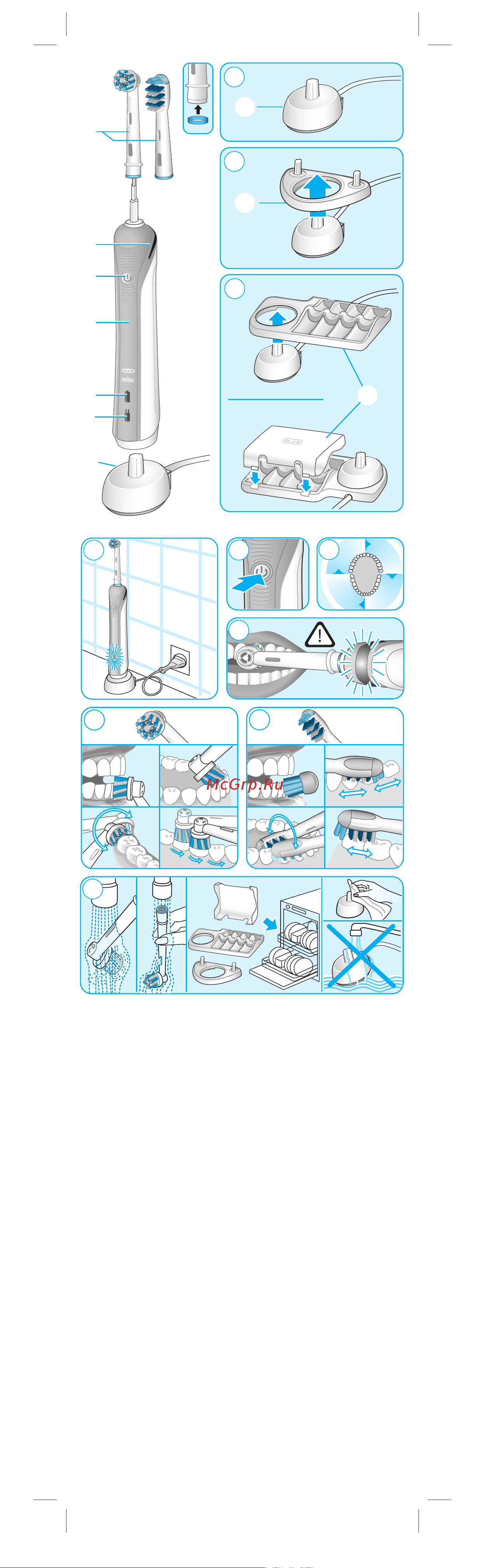 Braun ORAL-B 610/D16.513.U Blue Cross Action Инструкция по эксплуатации онлайн