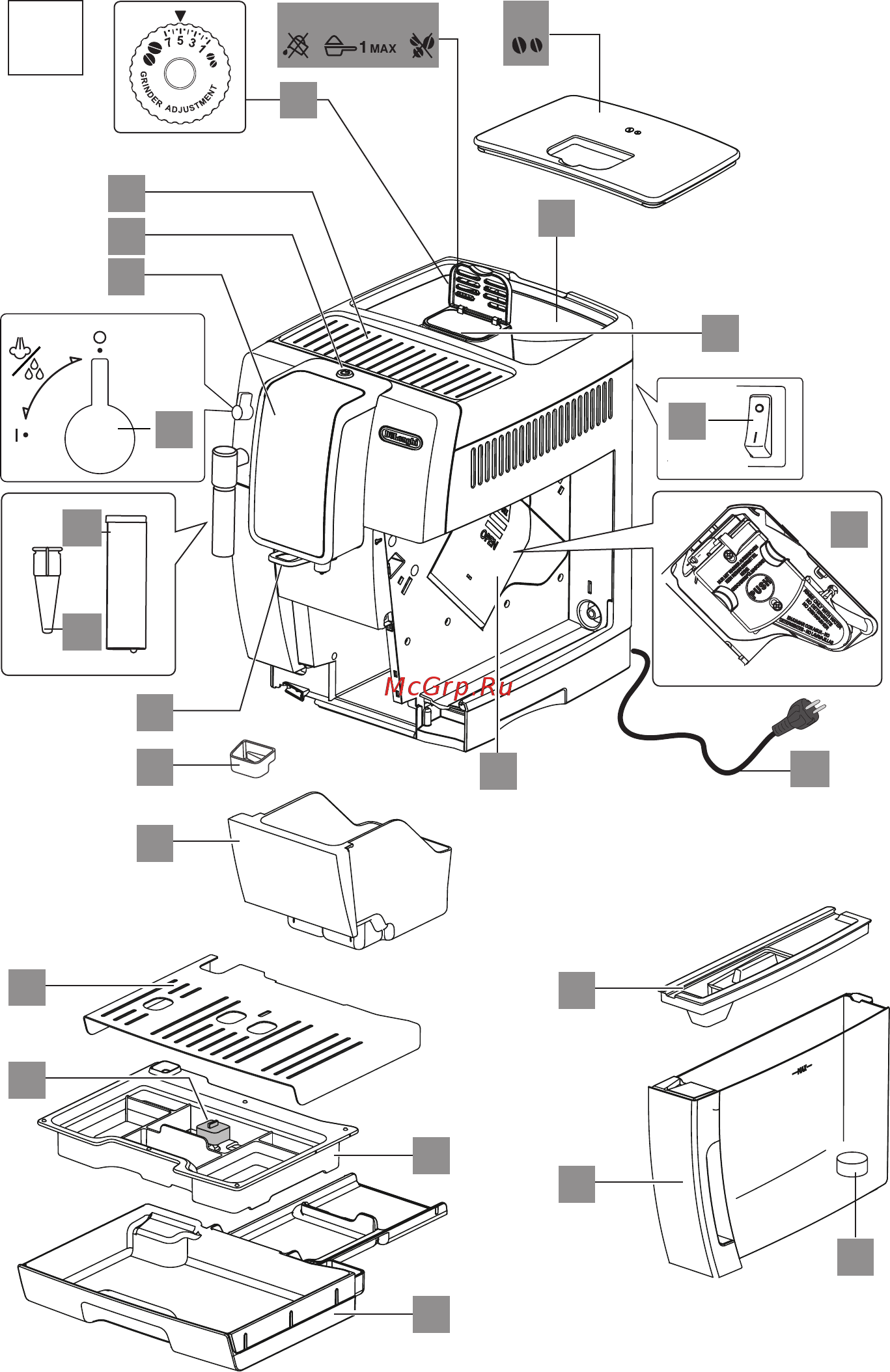 Delonghi Dinamica ECAM 350.15.B Инструкция по эксплуатации онлайн [4/0] 780120