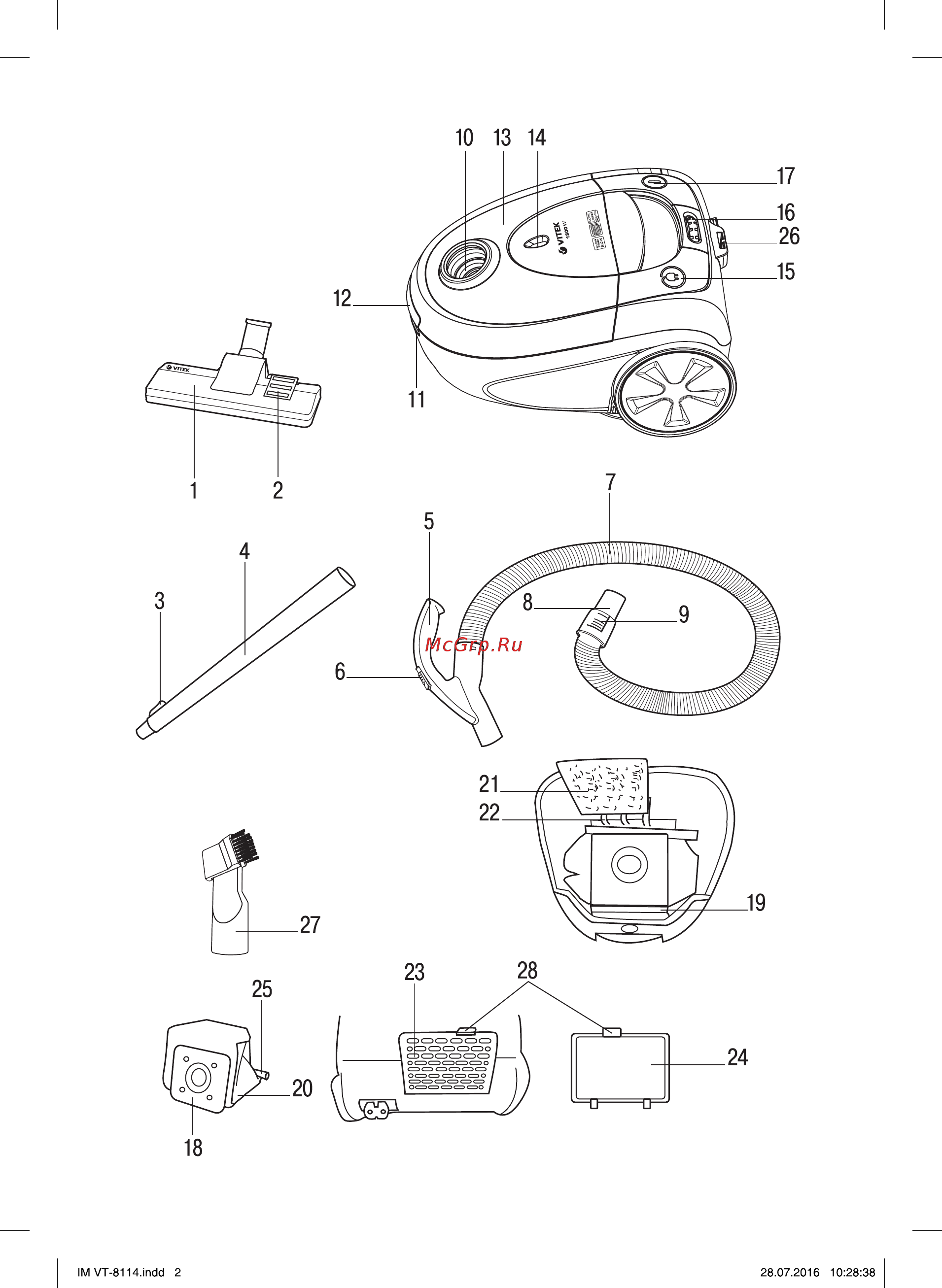 Vitek VT-8114 R Инструкция по эксплуатации онлайн [2/8] 235070