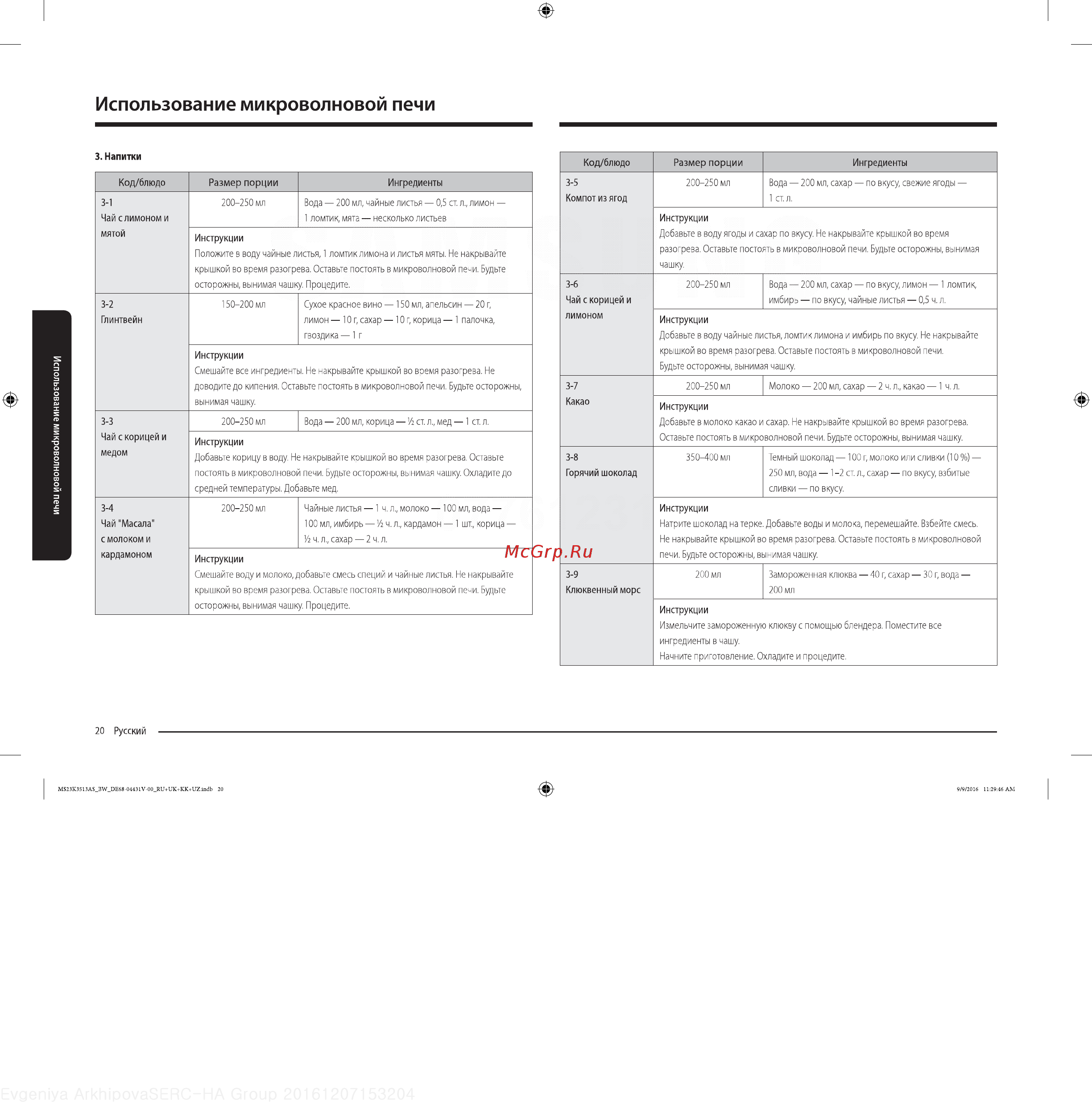 Samsung MS23K3513AS [20/32] Использование микроволновой печи