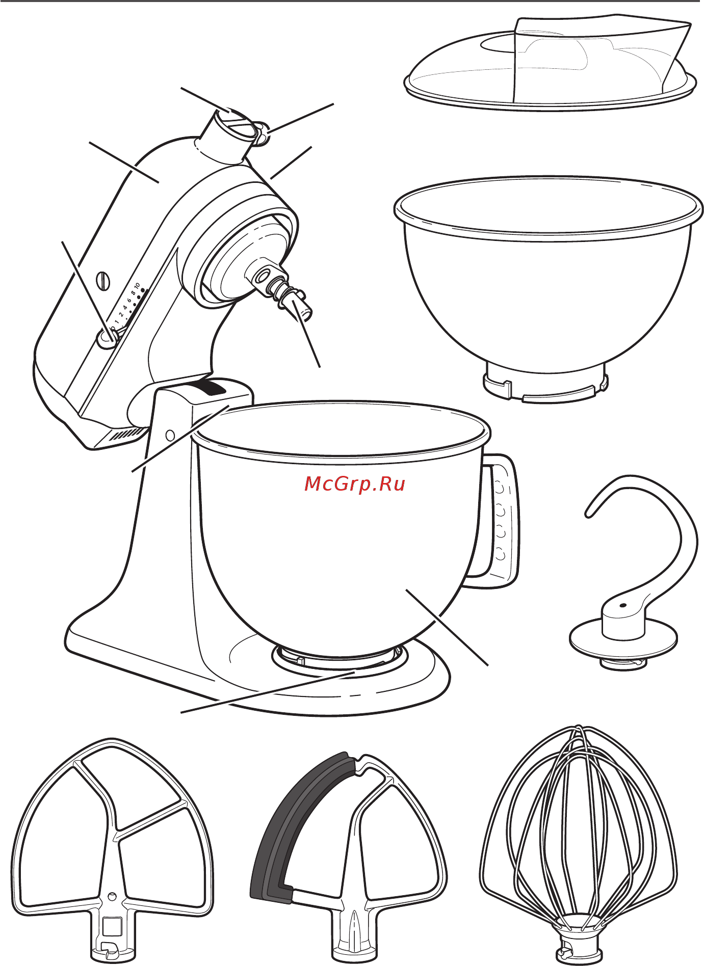 KitchenAid Artisan 5KSM125EAC [3/19] Части и характеристики