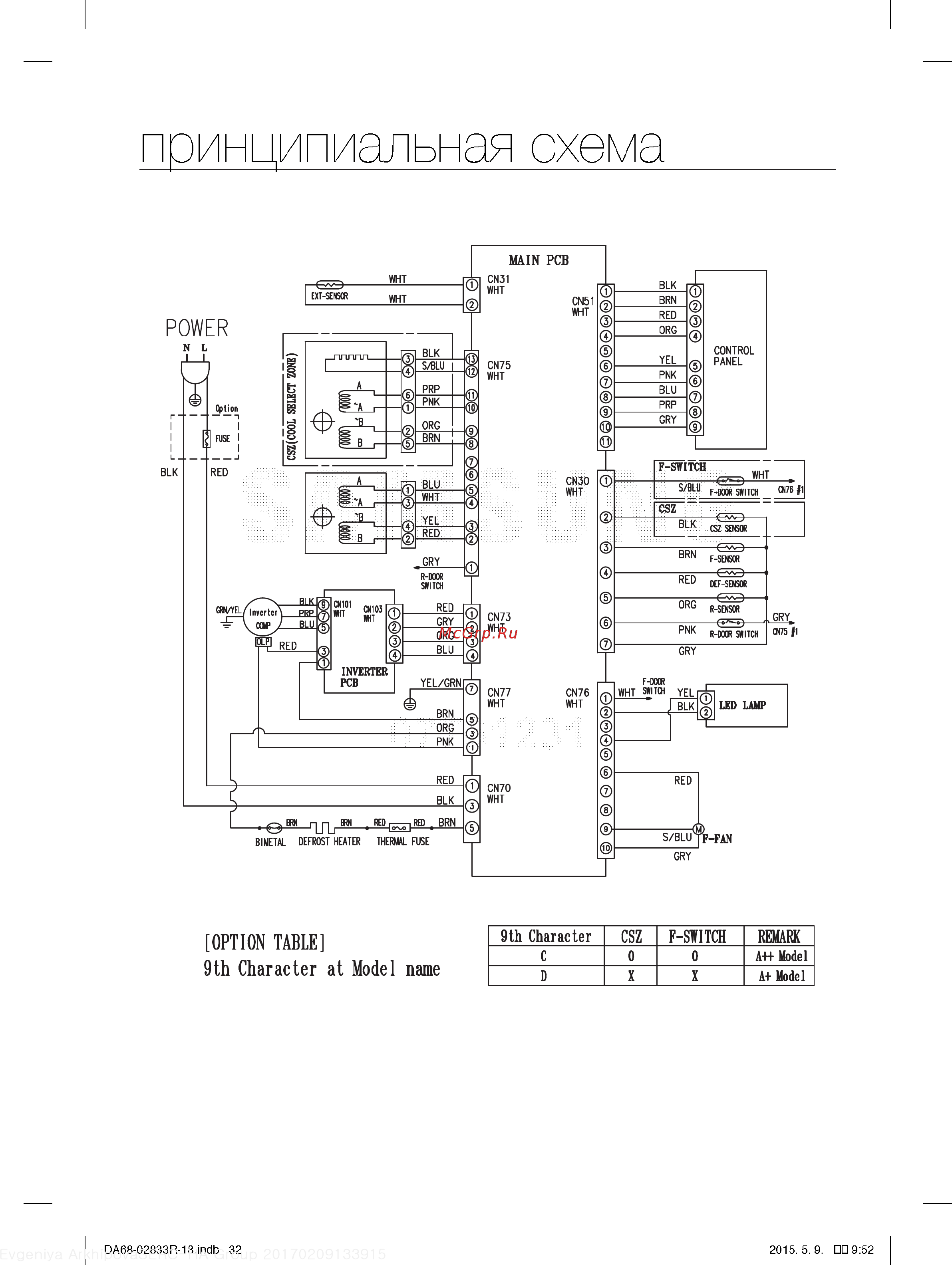 Samsung RB37J5000SA [32/38] Принципиальная схема