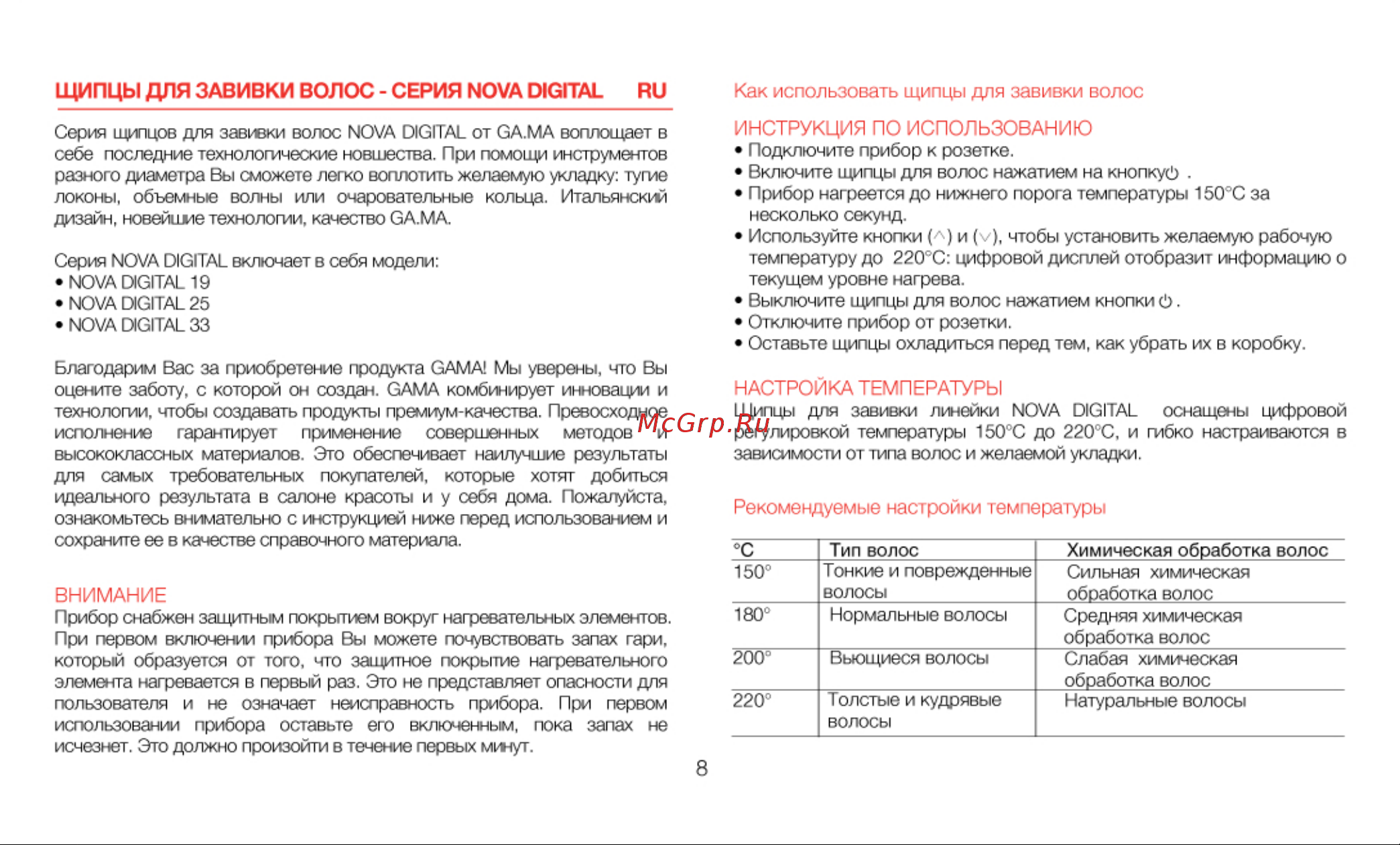 Gama Nova Digital 25 F 21.25 NOVA Black [2/2] Щипцы для завивки волос серия nova digital ru
