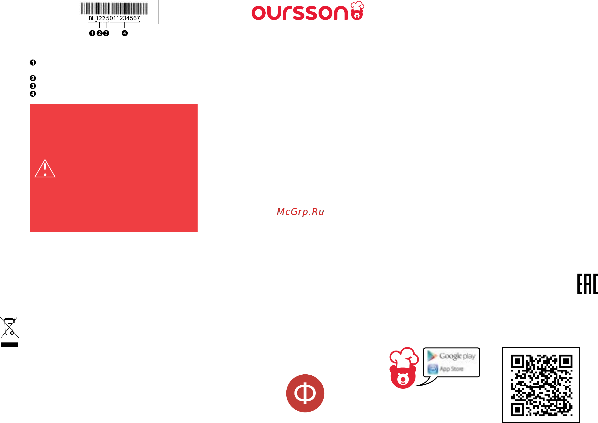 Oursson BL0642G/OR [6/7] 800 100 8 708