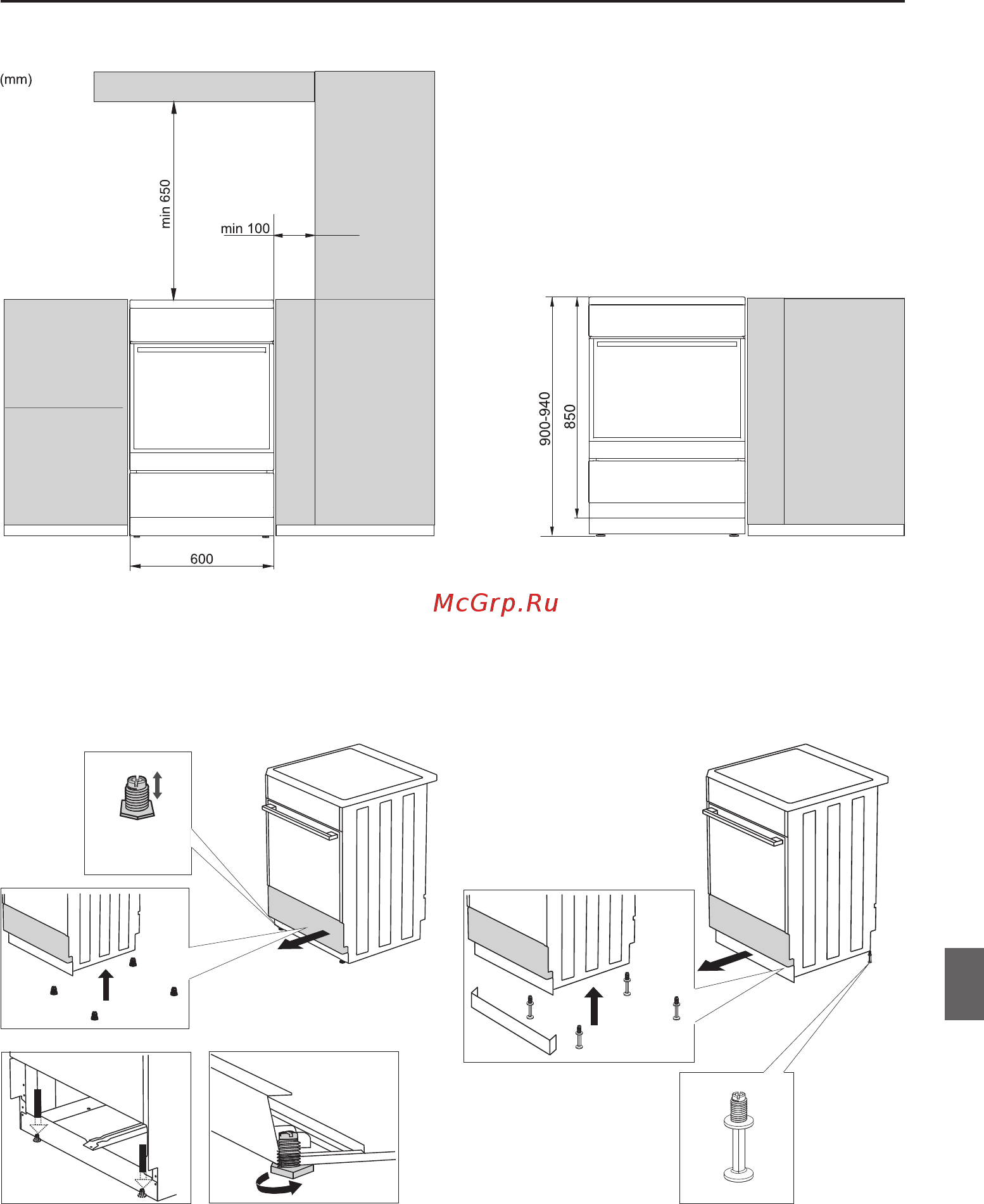 Gorenje K634WA Белый [51/64] Установка