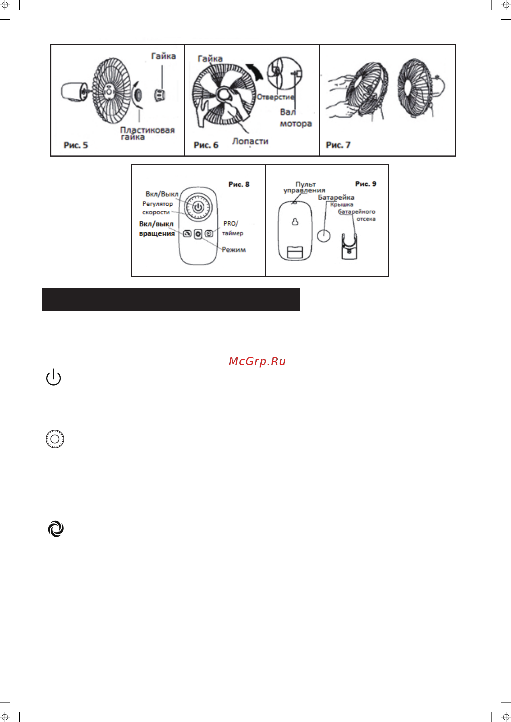 Midea MVFS4013 [7/12] Эксплуатация вентилятора