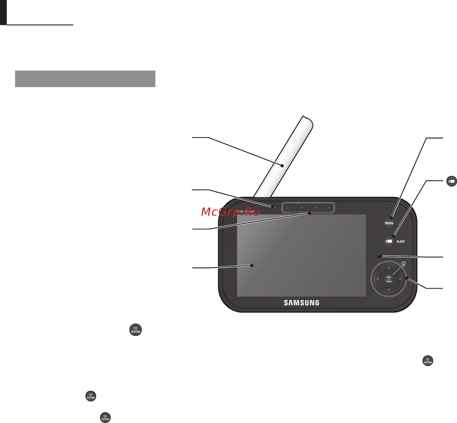 Samsung SmartCam SEW-3041W [10/18] Элементы корпуса видеоняни