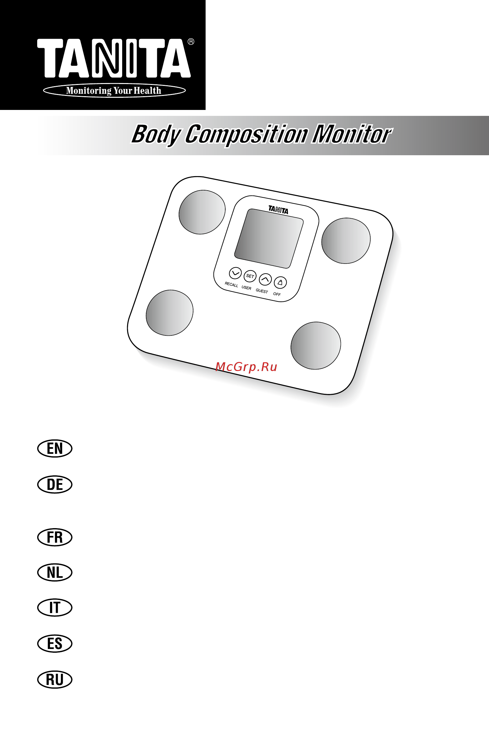 Tanita BC-730 White Инструкция по эксплуатации онлайн