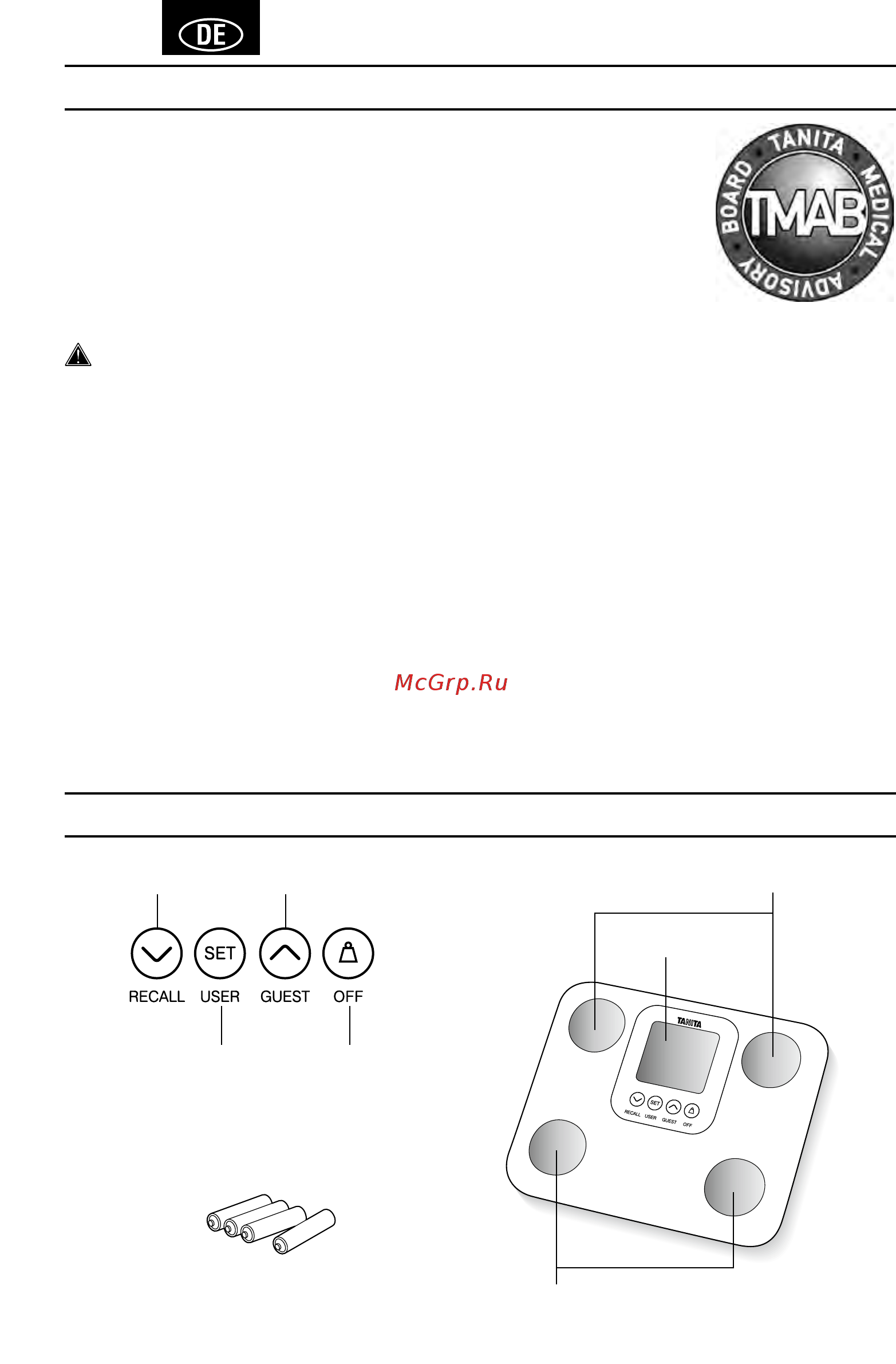 Tanita BC-730 White [10/52] Einleitung