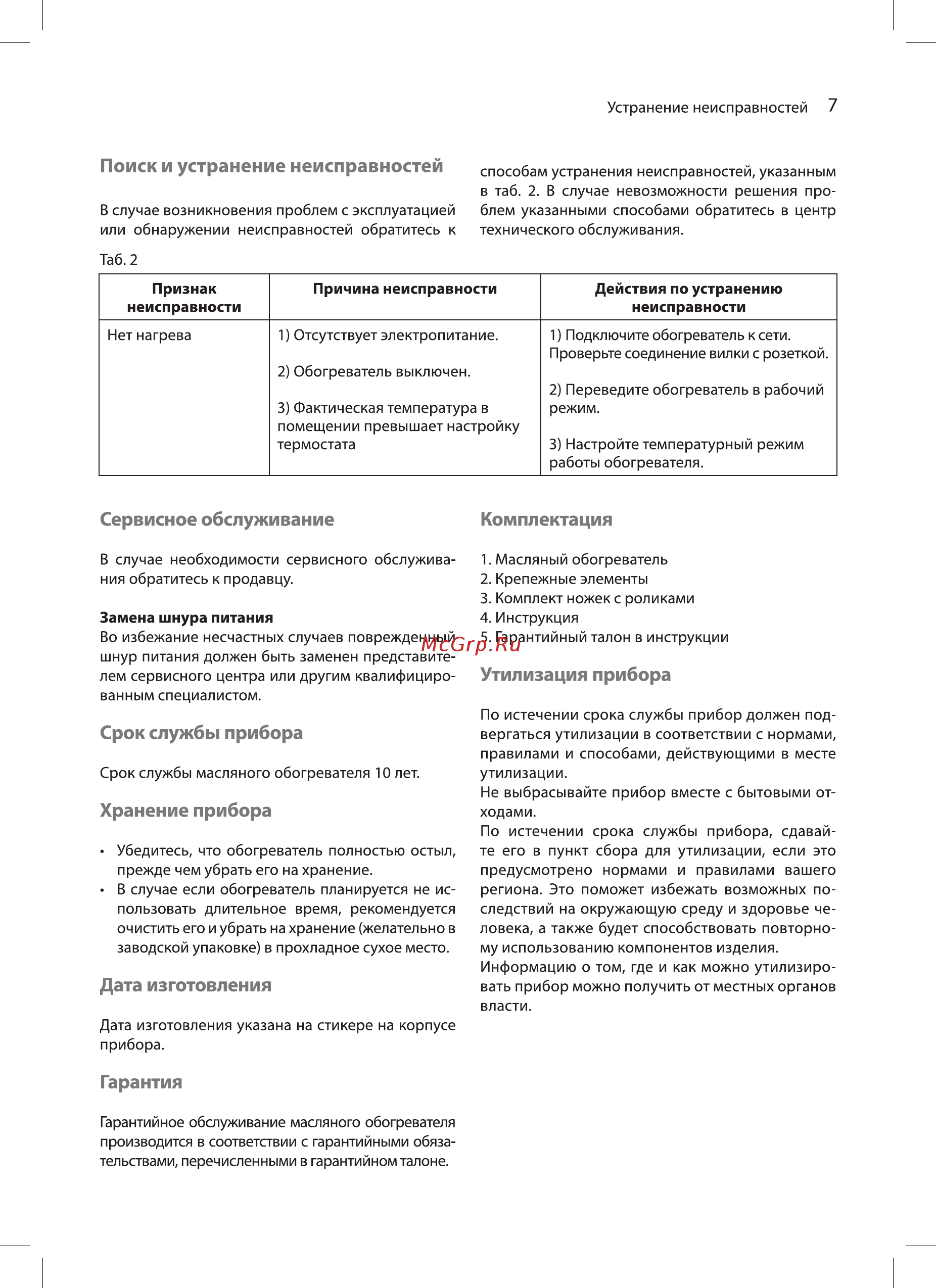 Ballu BOH/CL-11BRN 2200 [7/16] Гарантия