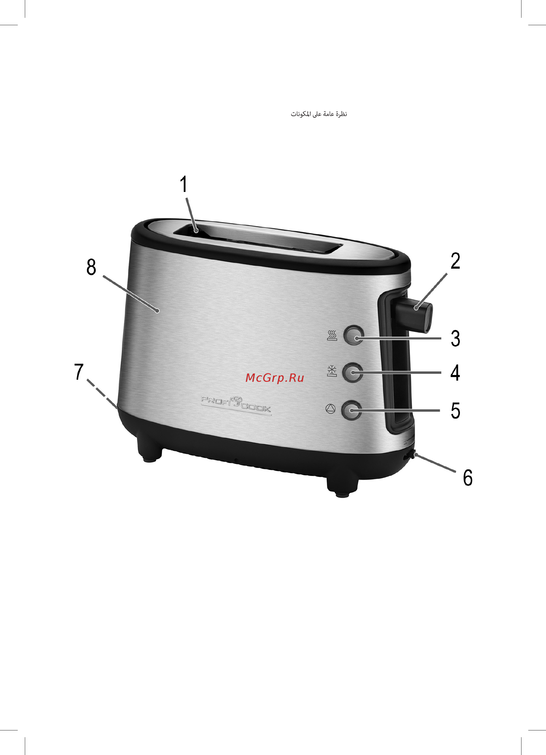 ProfiCook PC-TA 1122 [3/11] Übersicht der bedienelemente