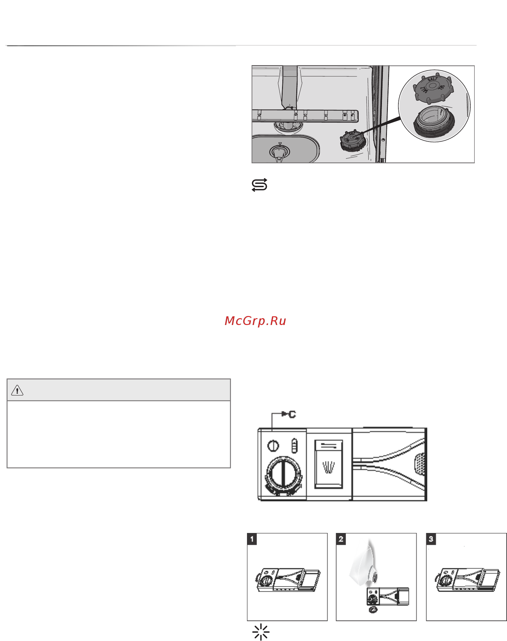 Gorenje GS53110W [3/21] Аккуратно залейте ополаскиватель в отделение при полном заполнении отделения для ополаскивателя индикатор полностью черный c