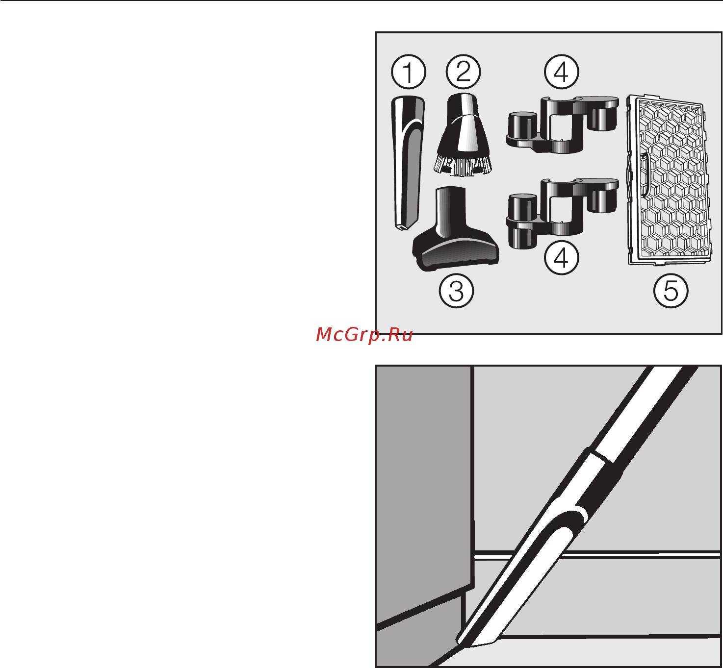 Miele S 4511 темно-голубой [13/44] Использование принадлежностей