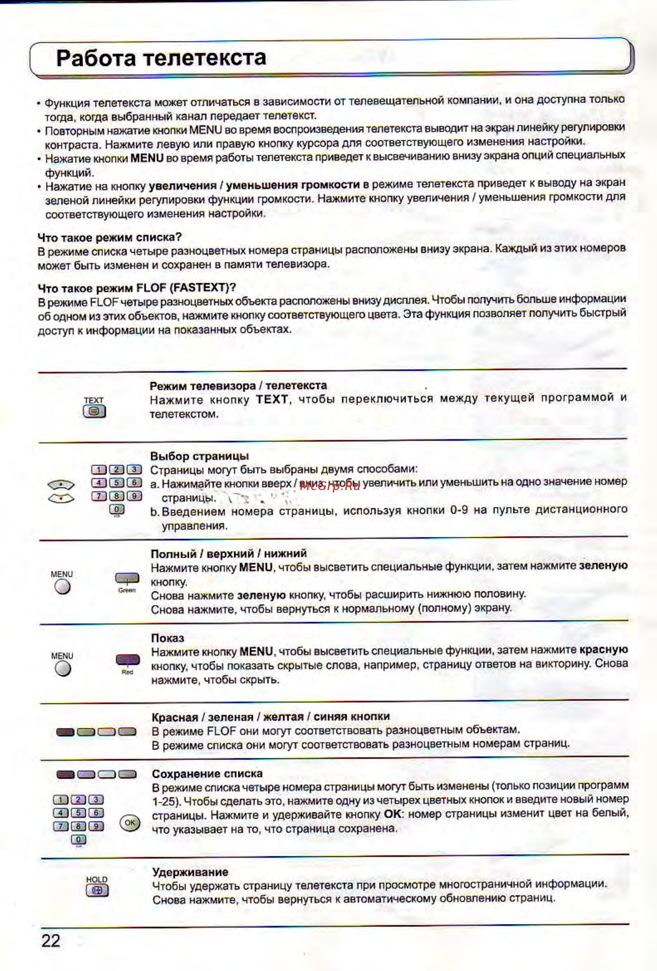 Panasonic TX-26 LE60PK [22/32] I работа телетекста