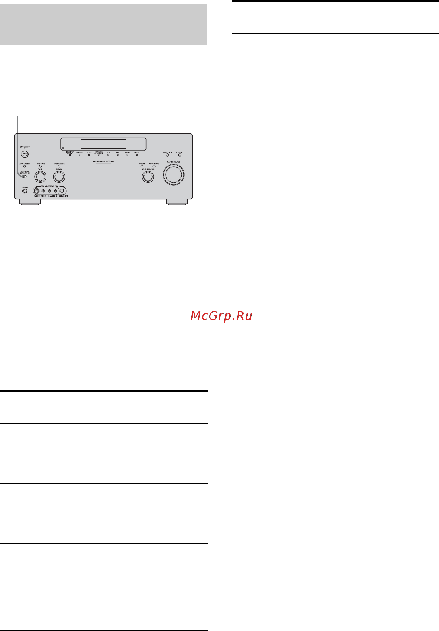 Sony STR-DA1200 ES/S [44/131] Нажимайте повторно кнопку speakers off a b a b для выбора передних громкоговорителей которые вы хотите включить