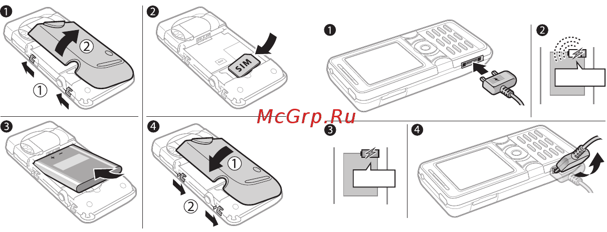 SonyEricsson K550i black [6/123] Sim карта и аккумулятор