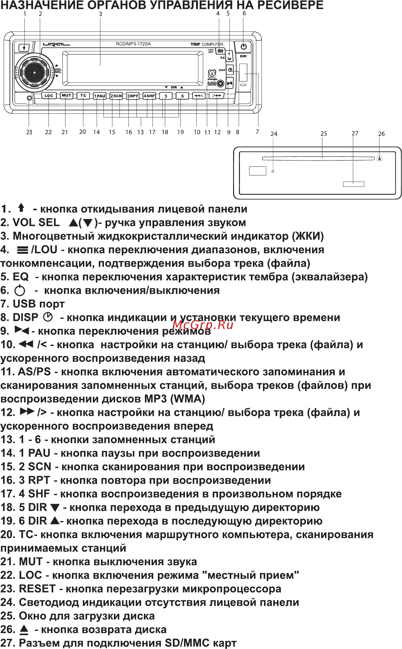 Ural CDD/MP3-172SA с компьютером Инструкция по эксплуатации онлайн [8/29] 238004