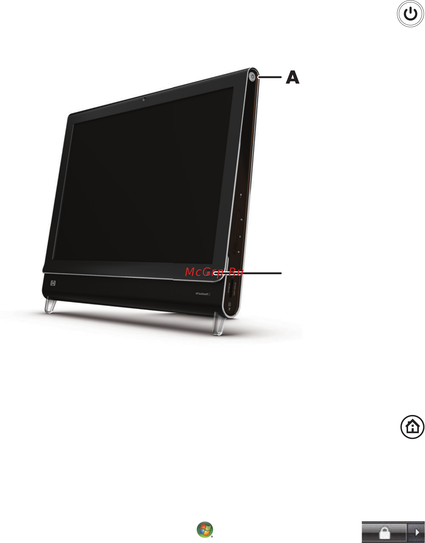 HP TS IQ512ru [21/76] Включение и выключение компьютера hp touchsmart