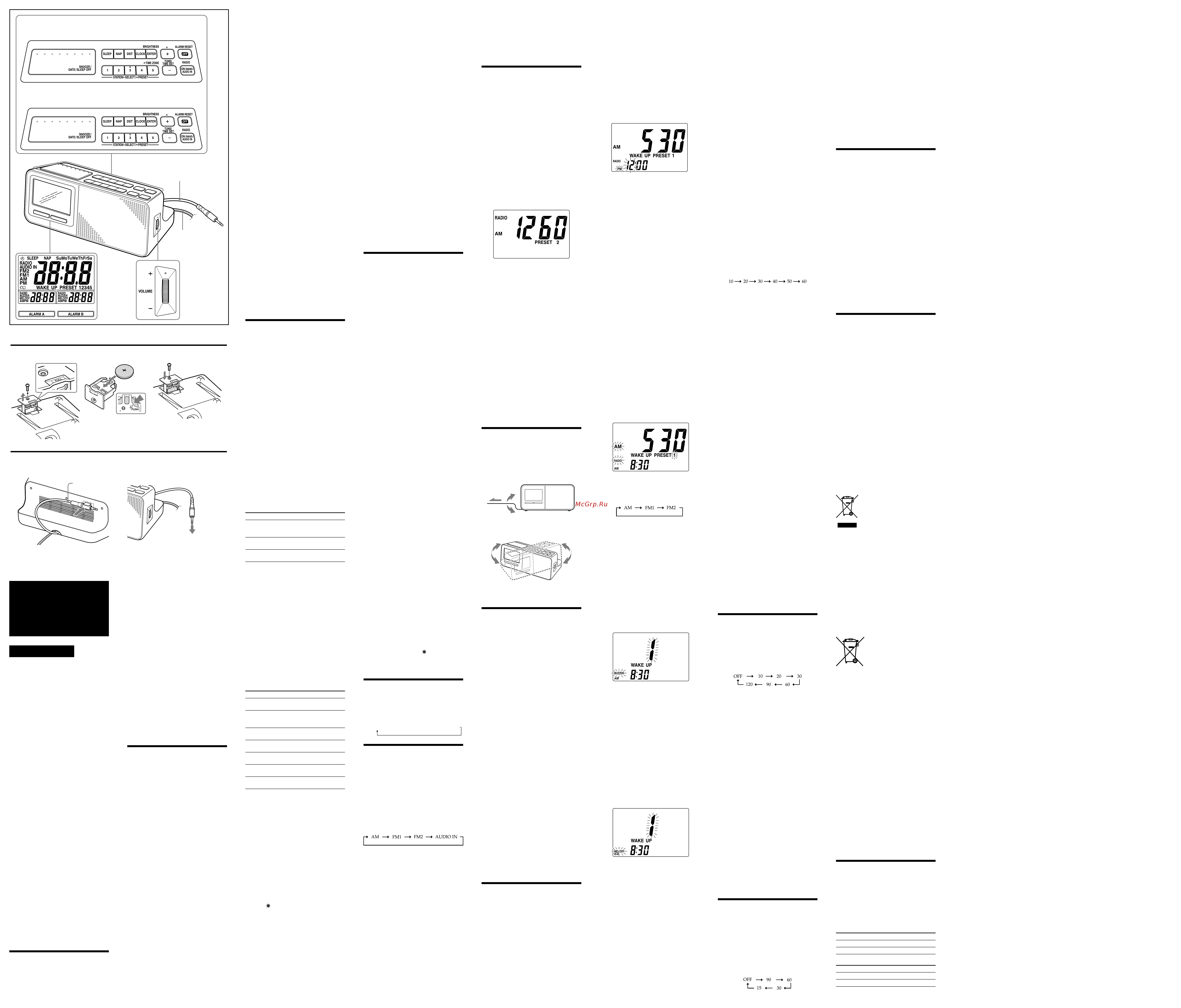 Sony ICF-C705 [2/2] Радіостанцій