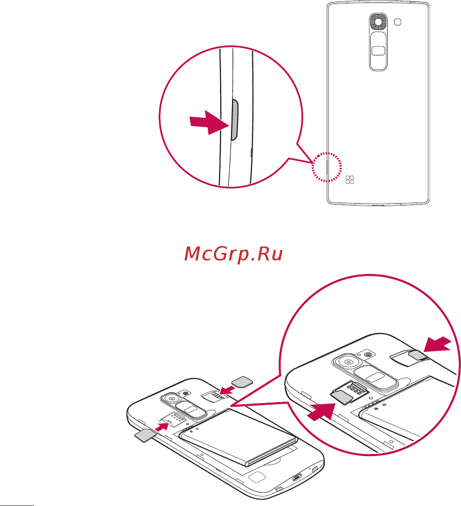LG Magna Black (H502) [24/113] Установка sim или usim карты и аккумулятора