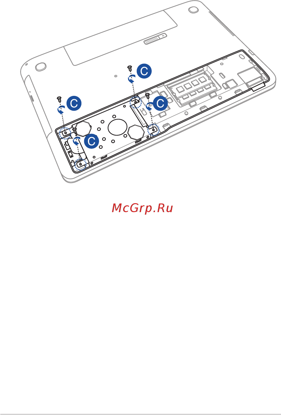 Asus G551JX-CN144H [98/140] C открутите винты крепящие корзину с жестким диском в отсеке