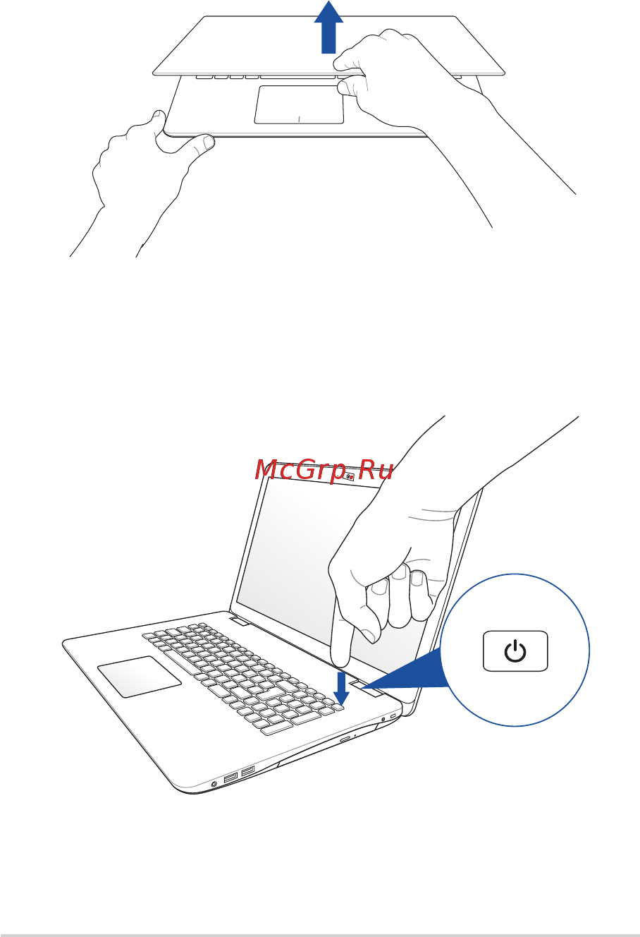 Asus G751JL-T7072T [30/146] Откройте крышку